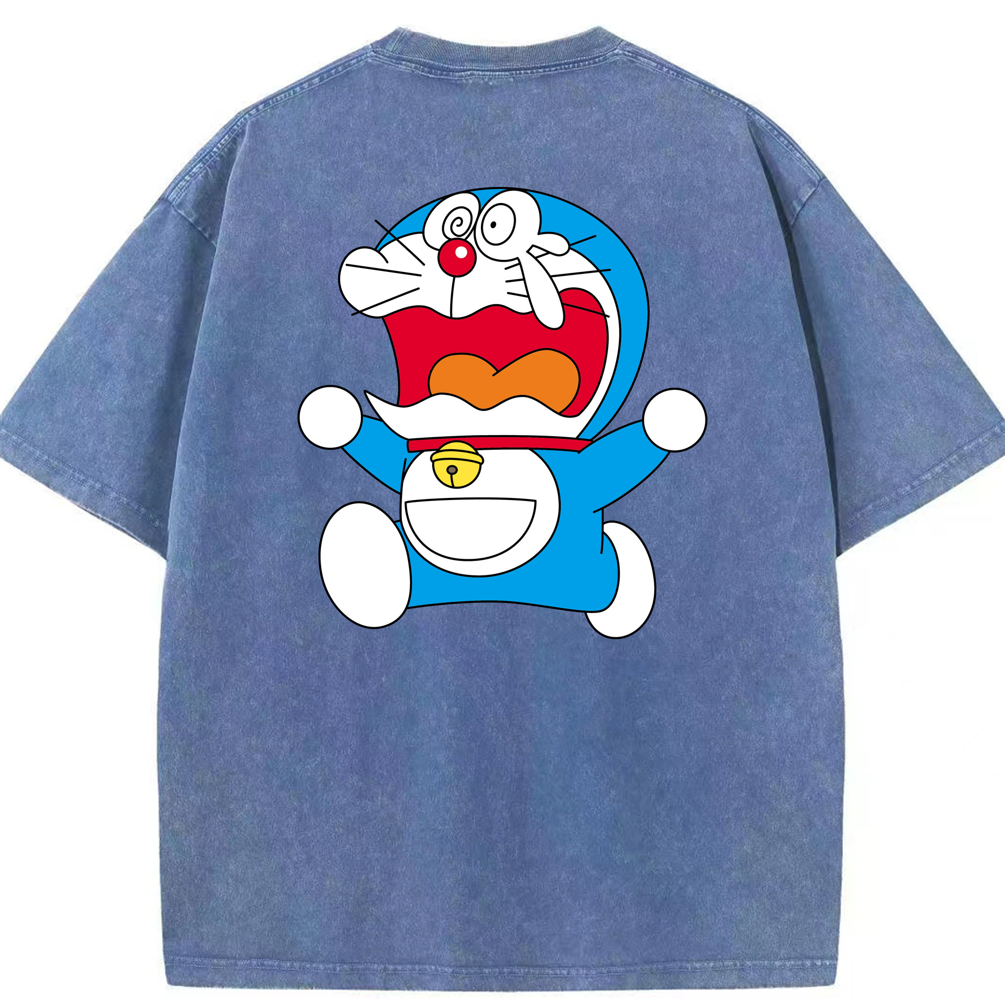 （画像用） ドラえもん Doraemon 綿100% ヴィンテージ風 半袖Tシャツ（背面プリント）