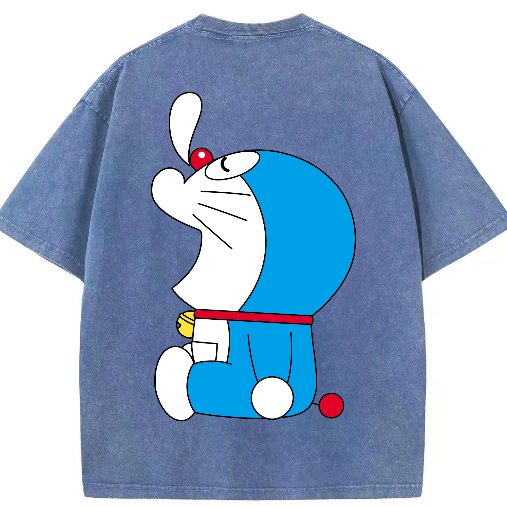 （画像用） ドラえもん Doraemon 綿100% ヴィンテージ風 半袖Tシャツ（背面プリント）