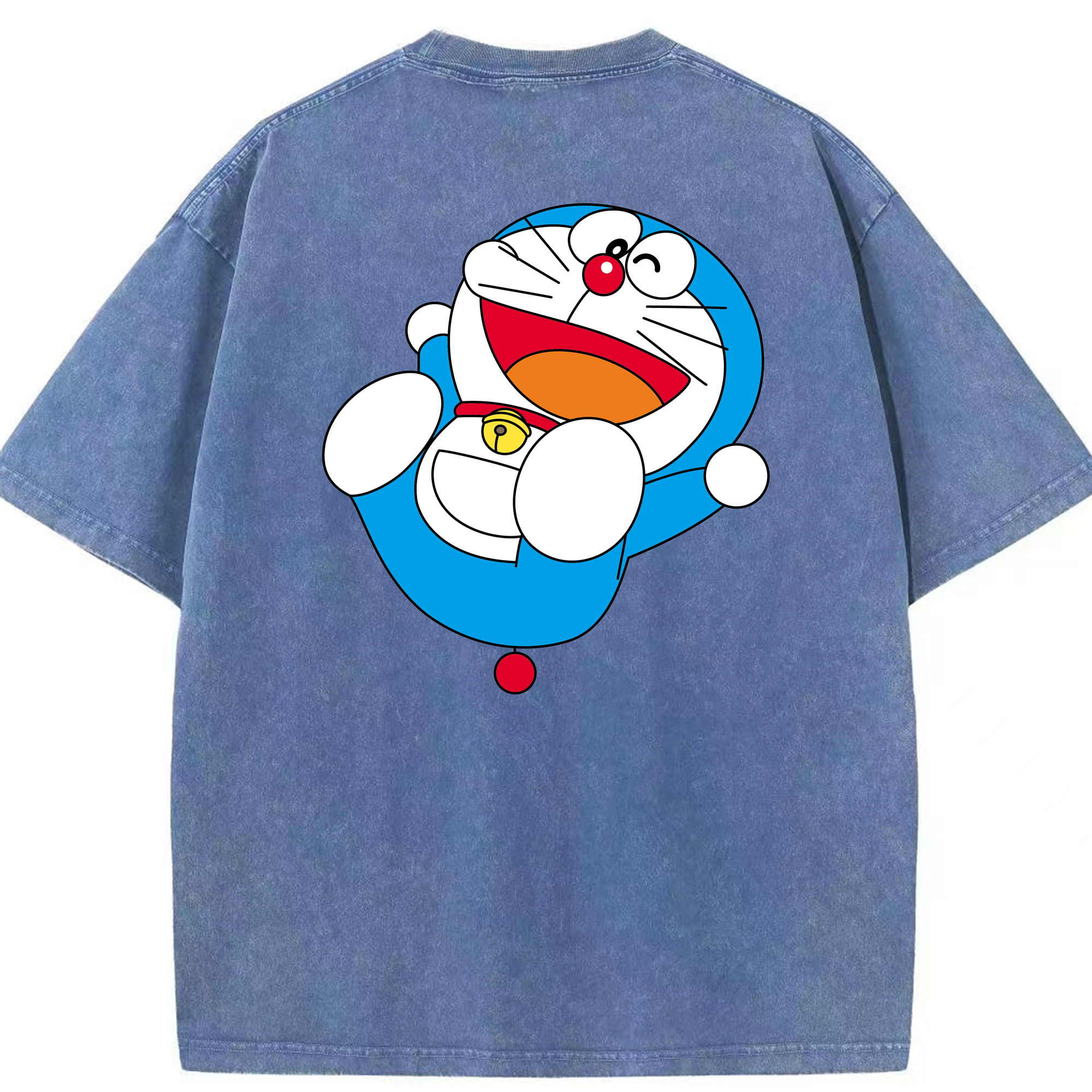 （画像用） ドラえもん Doraemon 綿100% ヴィンテージ風 半袖Tシャツ（背面プリント）