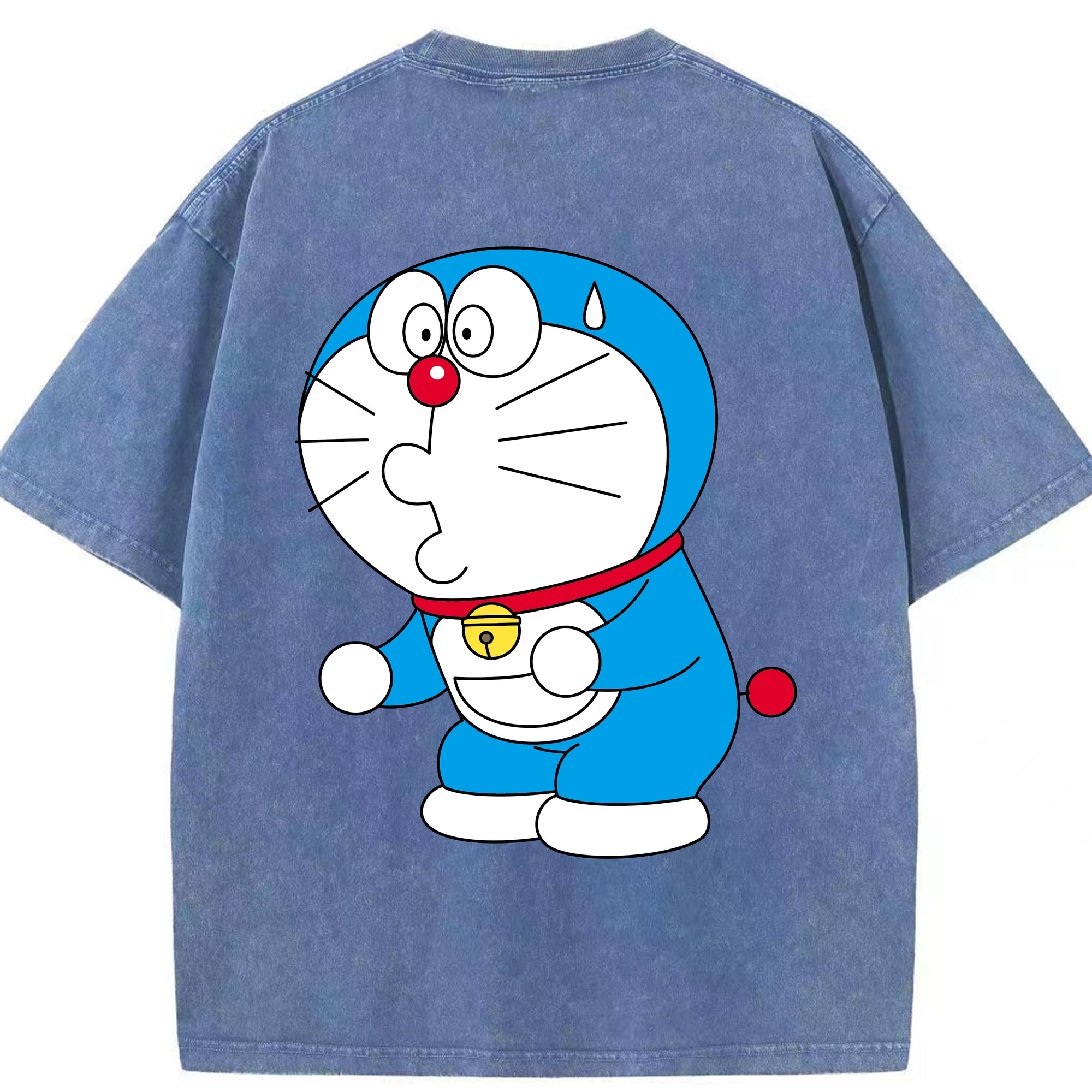 （画像用） ドラえもん Doraemon 綿100% ヴィンテージ風 半袖Tシャツ（背面プリント）