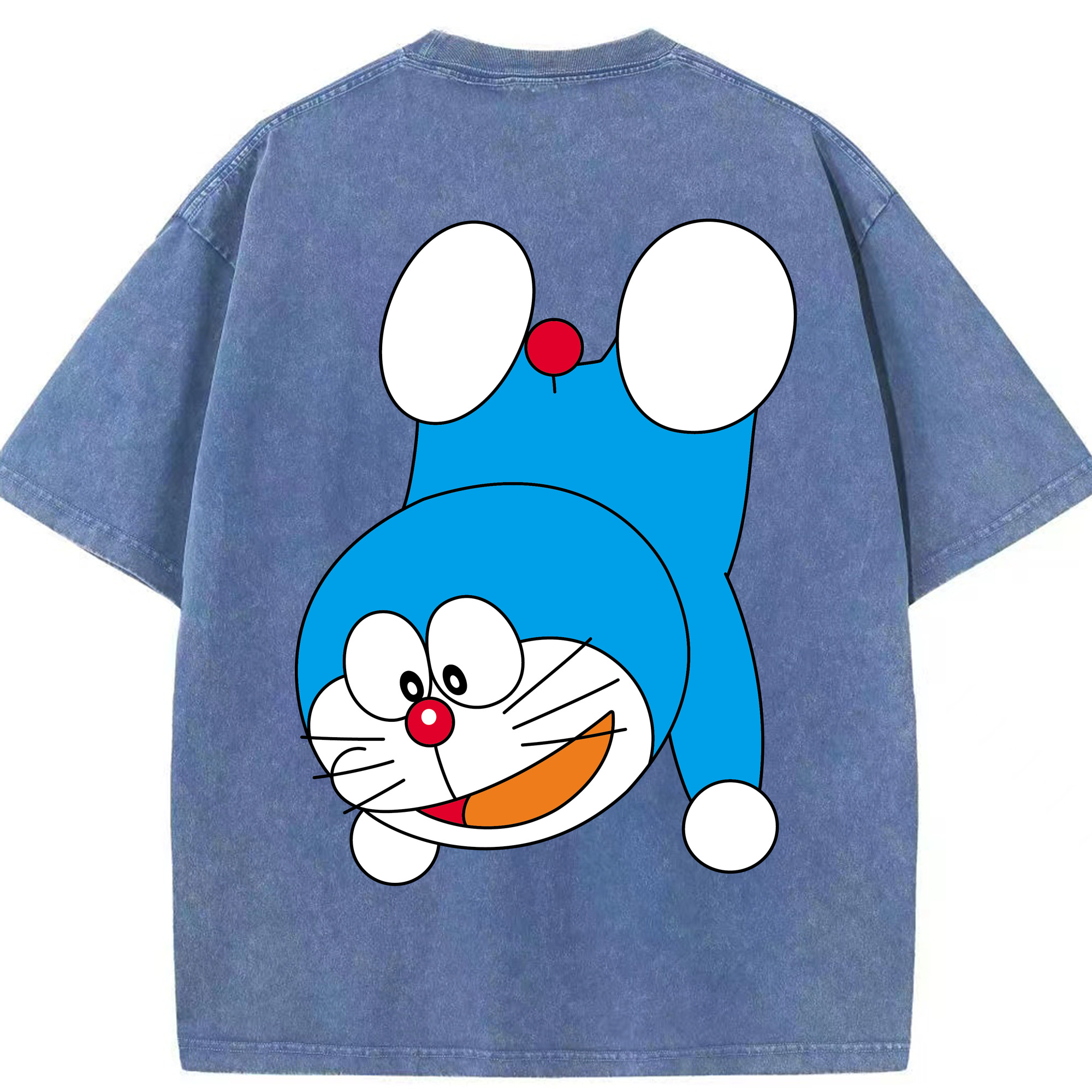 （画像用） ドラえもん Doraemon 綿100% ヴィンテージ風 半袖Tシャツ（背面プリント）