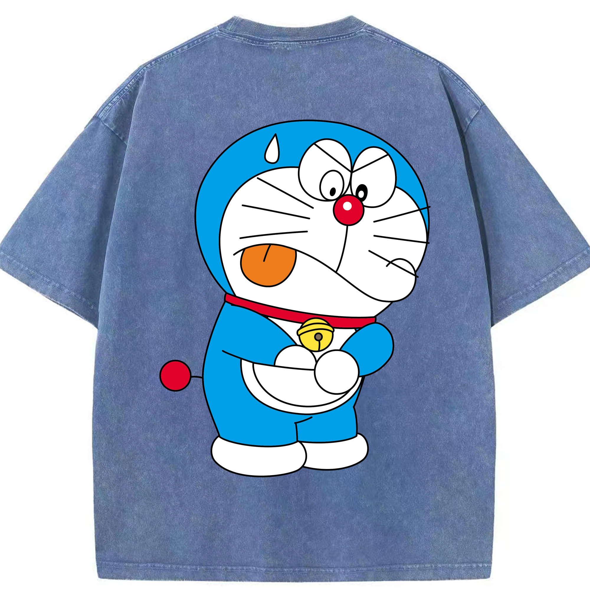 （画像用） ドラえもん Doraemon 綿100% ヴィンテージ風 半袖Tシャツ（背面プリント）