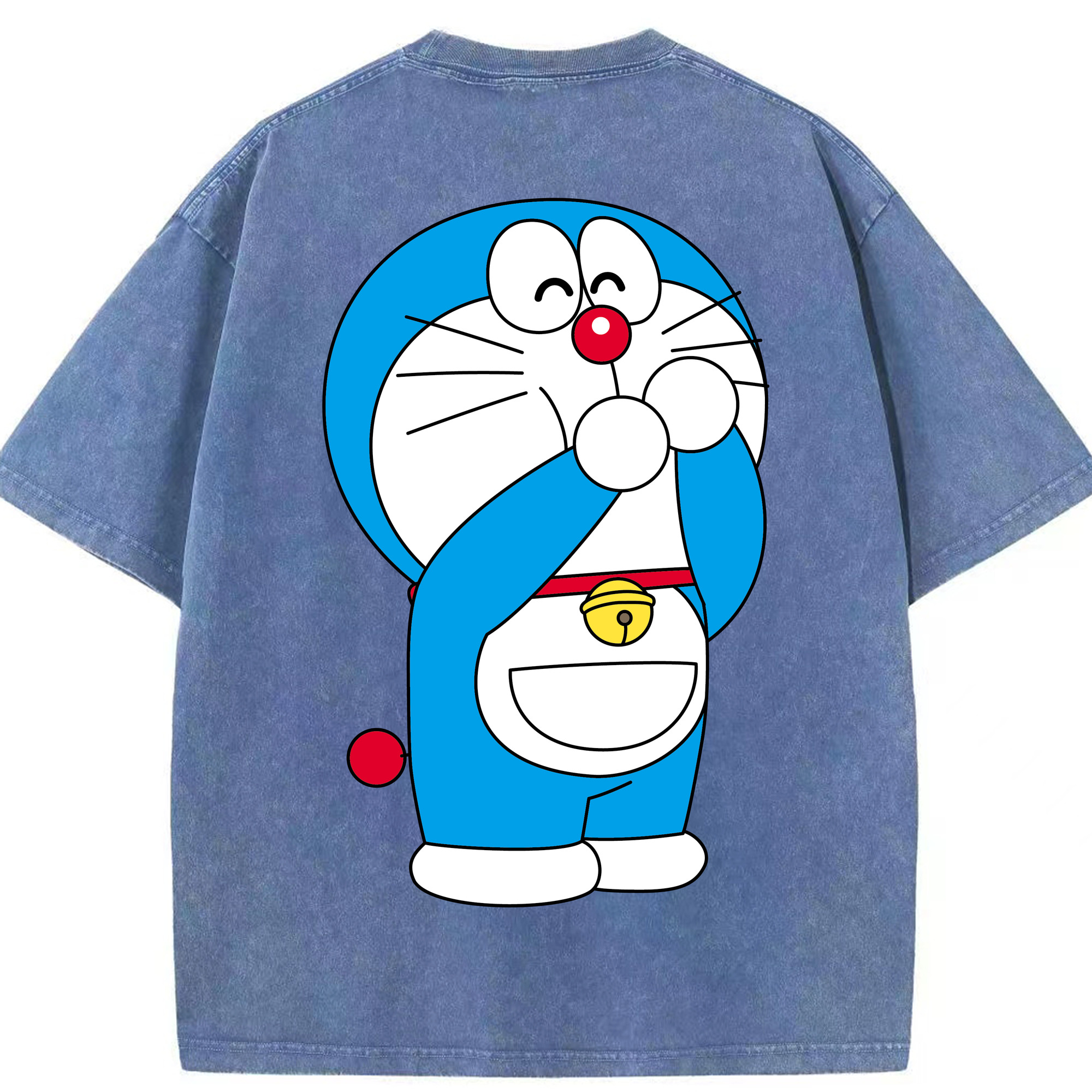 （画像用） ドラえもん Doraemon 綿100% ヴィンテージ風 半袖Tシャツ（背面プリント）
