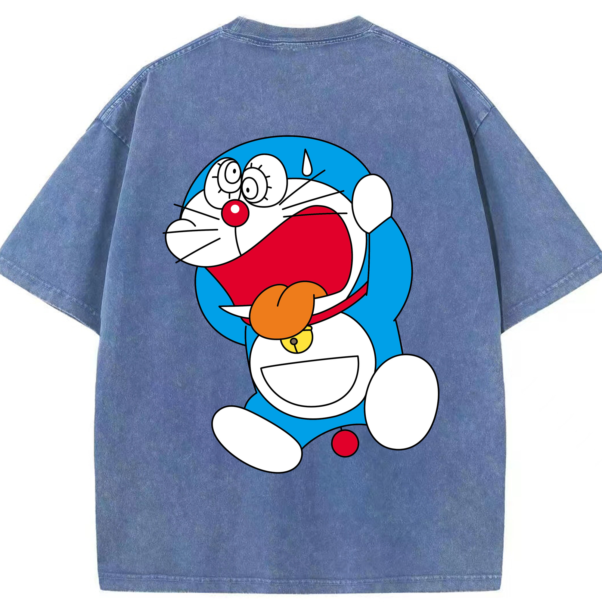 （画像用） ドラえもん Doraemon 綿100% ヴィンテージ風 半袖Tシャツ（背面プリント）
