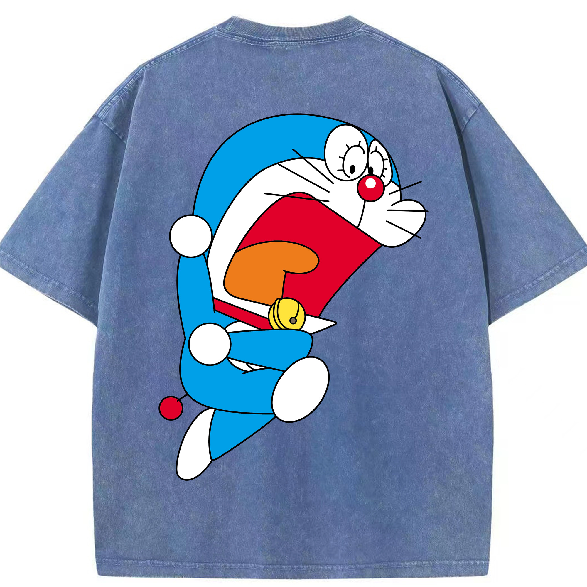 （画像用） ドラえもん Doraemon 綿100% ヴィンテージ風 半袖Tシャツ（背面プリント）