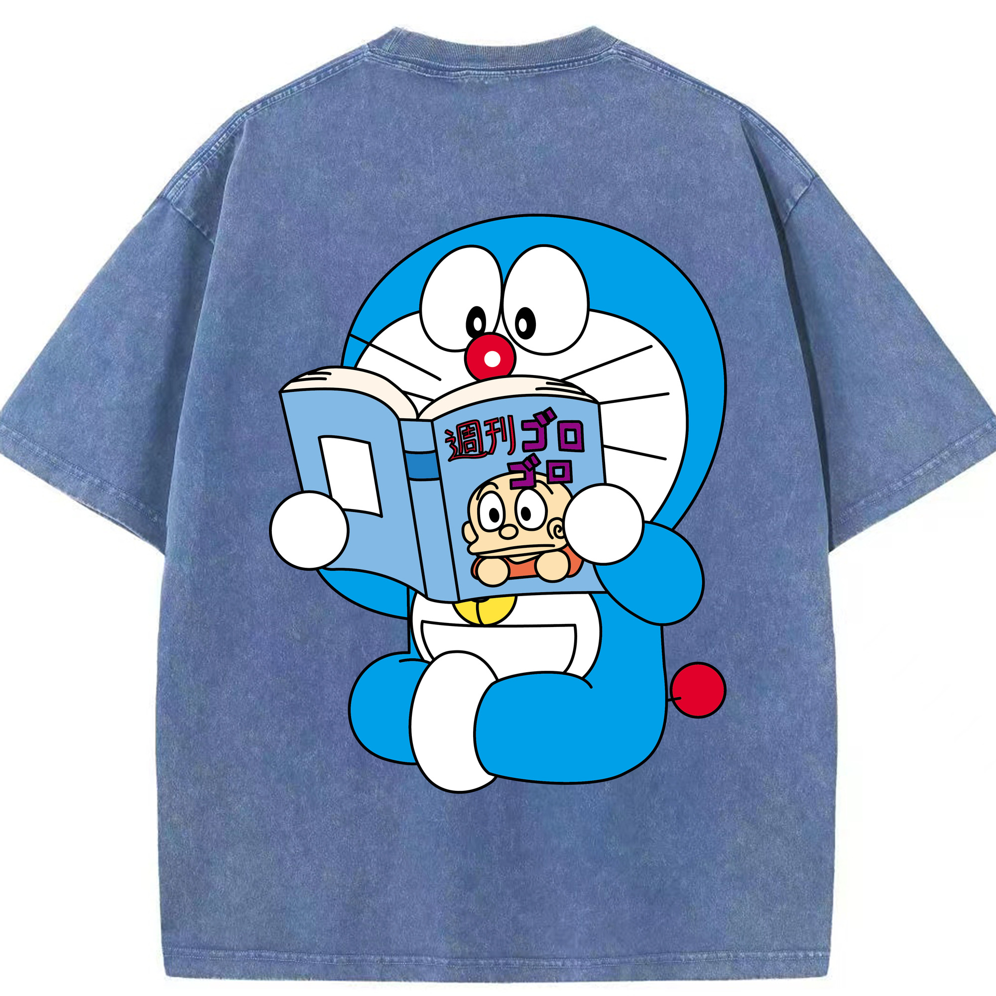 （画像用） ドラえもん Doraemon 綿100% ヴィンテージ風 半袖Tシャツ（背面プリント）