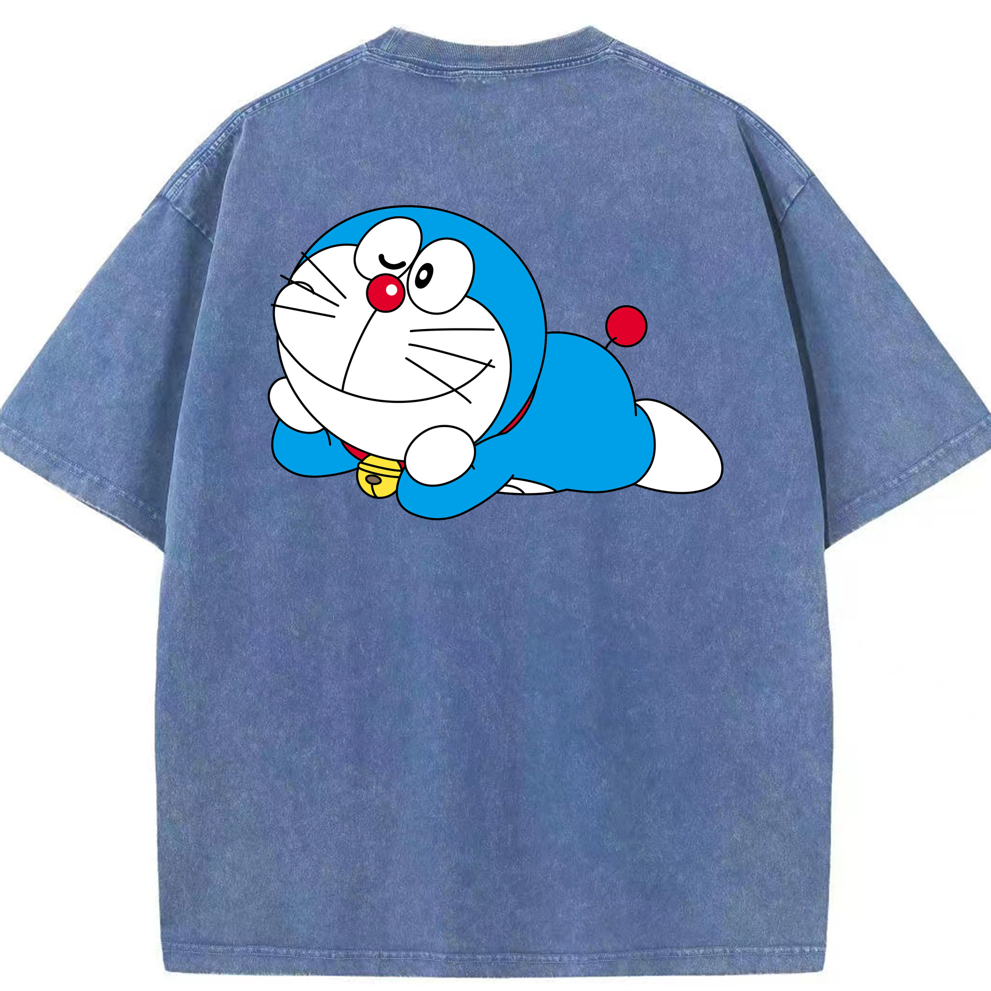 （画像用） ドラえもん Doraemon 綿100% ヴィンテージ風 半袖Tシャツ（背面プリント）