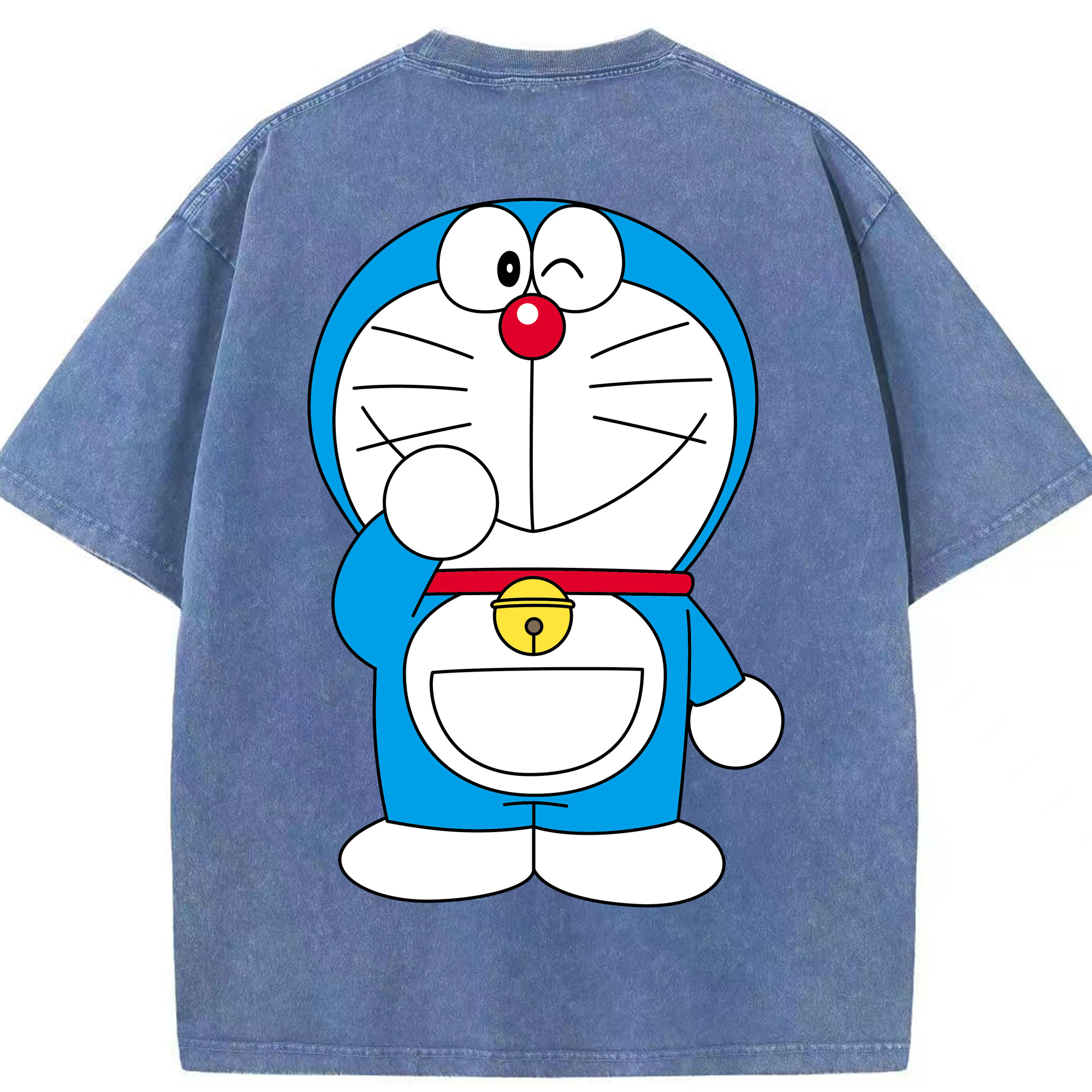 （画像用） ドラえもん Doraemon 綿100% ヴィンテージ風 半袖Tシャツ（背面プリント）