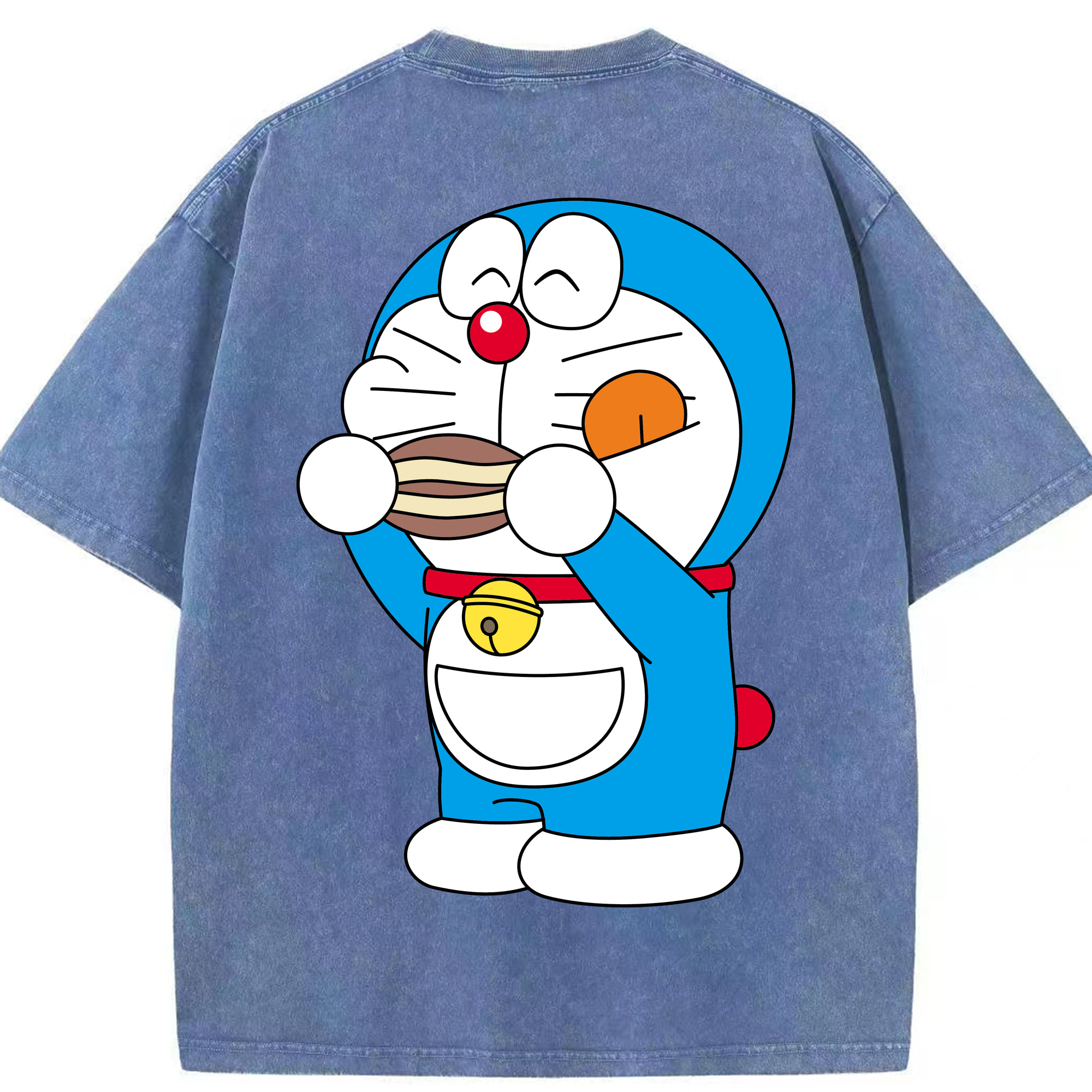 （画像用） ドラえもん Doraemon 綿100% ヴィンテージ風 半袖Tシャツ（背面プリント）