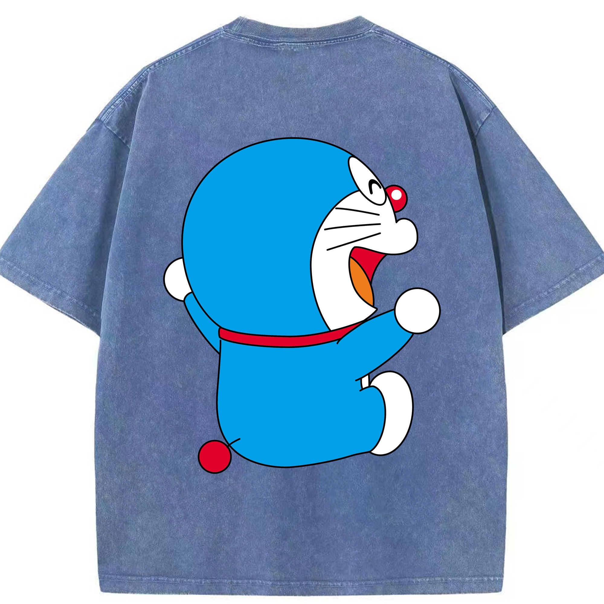 （画像用） ドラえもん Doraemon 綿100% ヴィンテージ風 半袖Tシャツ（背面プリント）