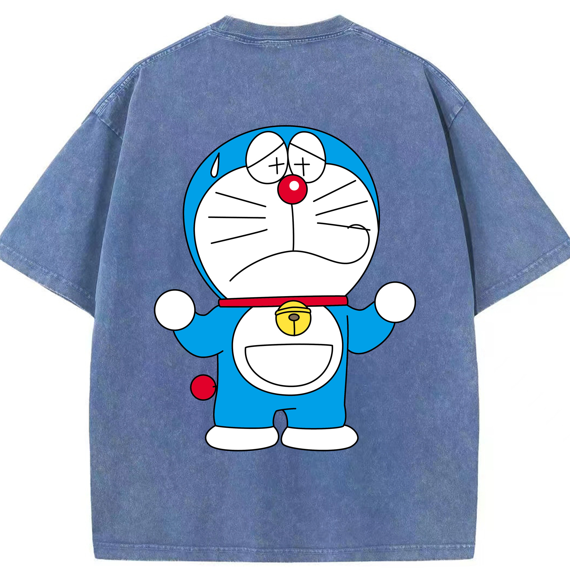 （画像用） ドラえもん Doraemon 綿100% ヴィンテージ風 半袖Tシャツ（背面プリント）
