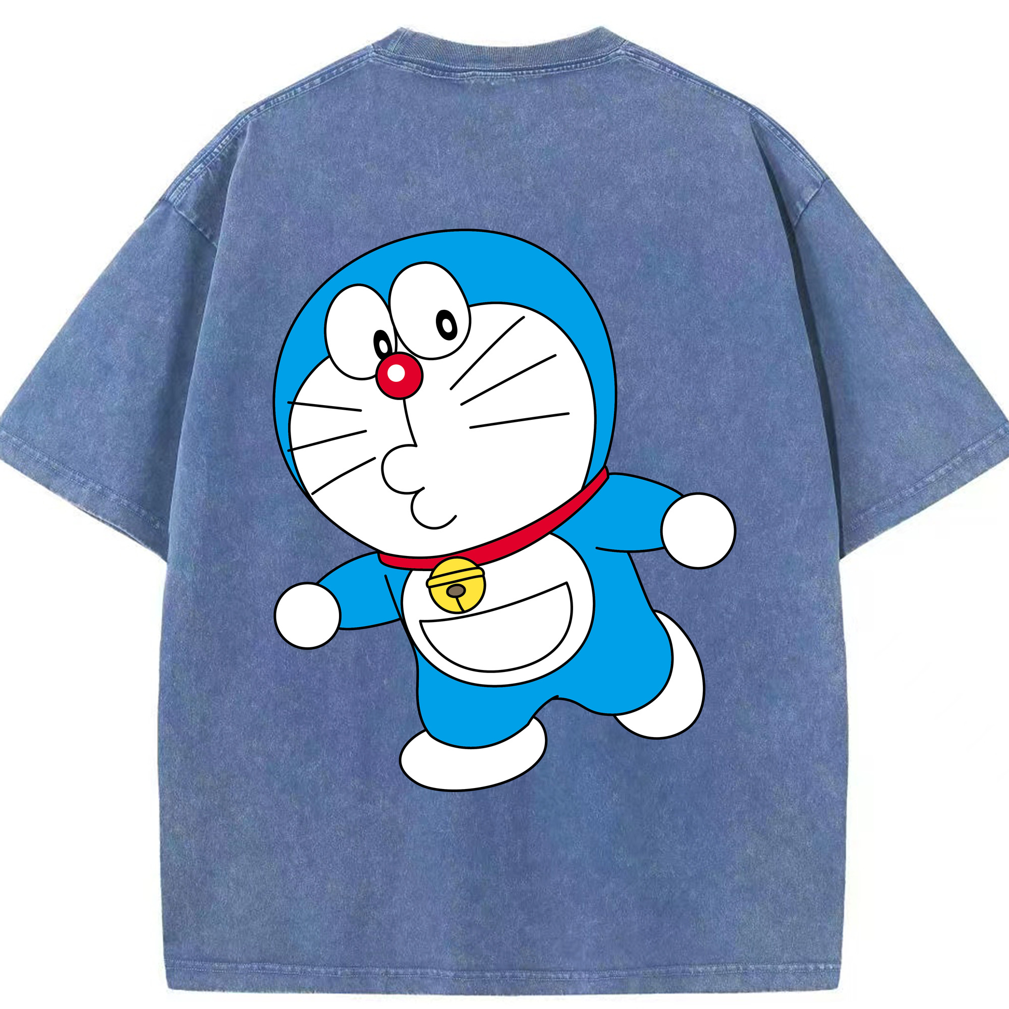 （画像用） ドラえもん Doraemon 綿100% ヴィンテージ風 半袖Tシャツ（背面プリント）