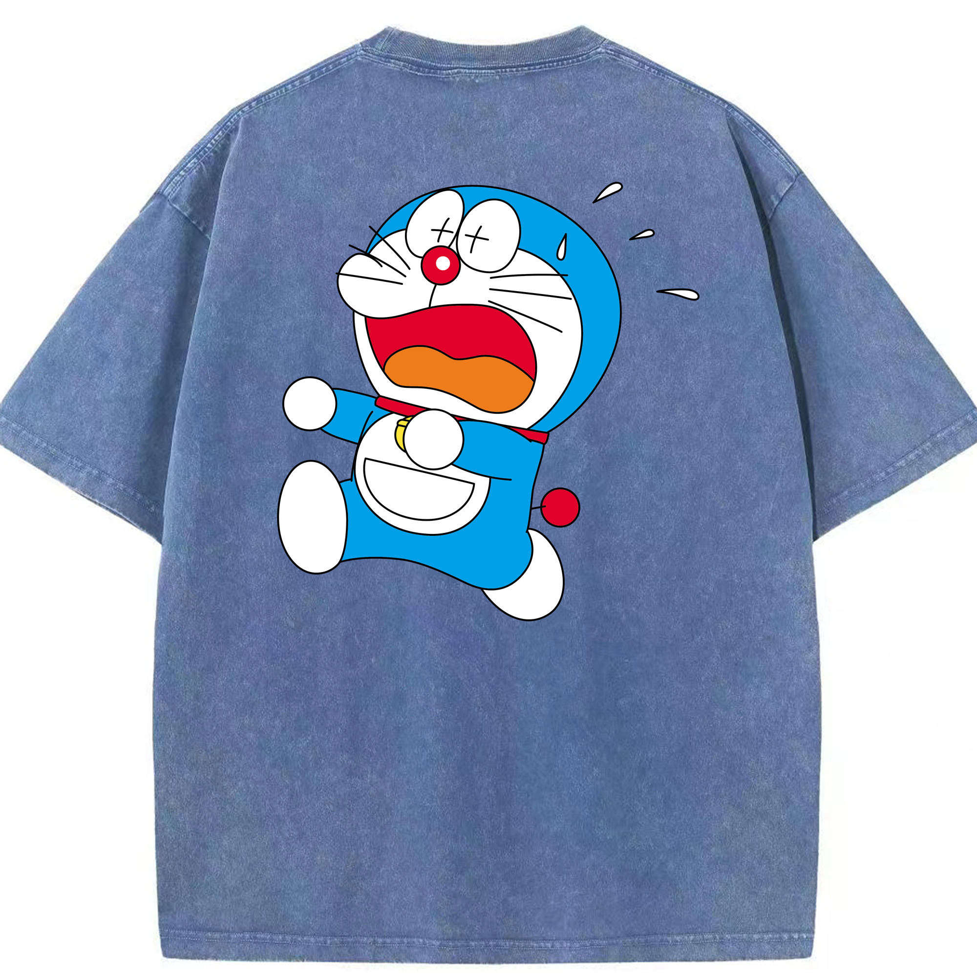 （画像用） ドラえもん Doraemon 綿100% ヴィンテージ風 半袖Tシャツ（背面プリント）