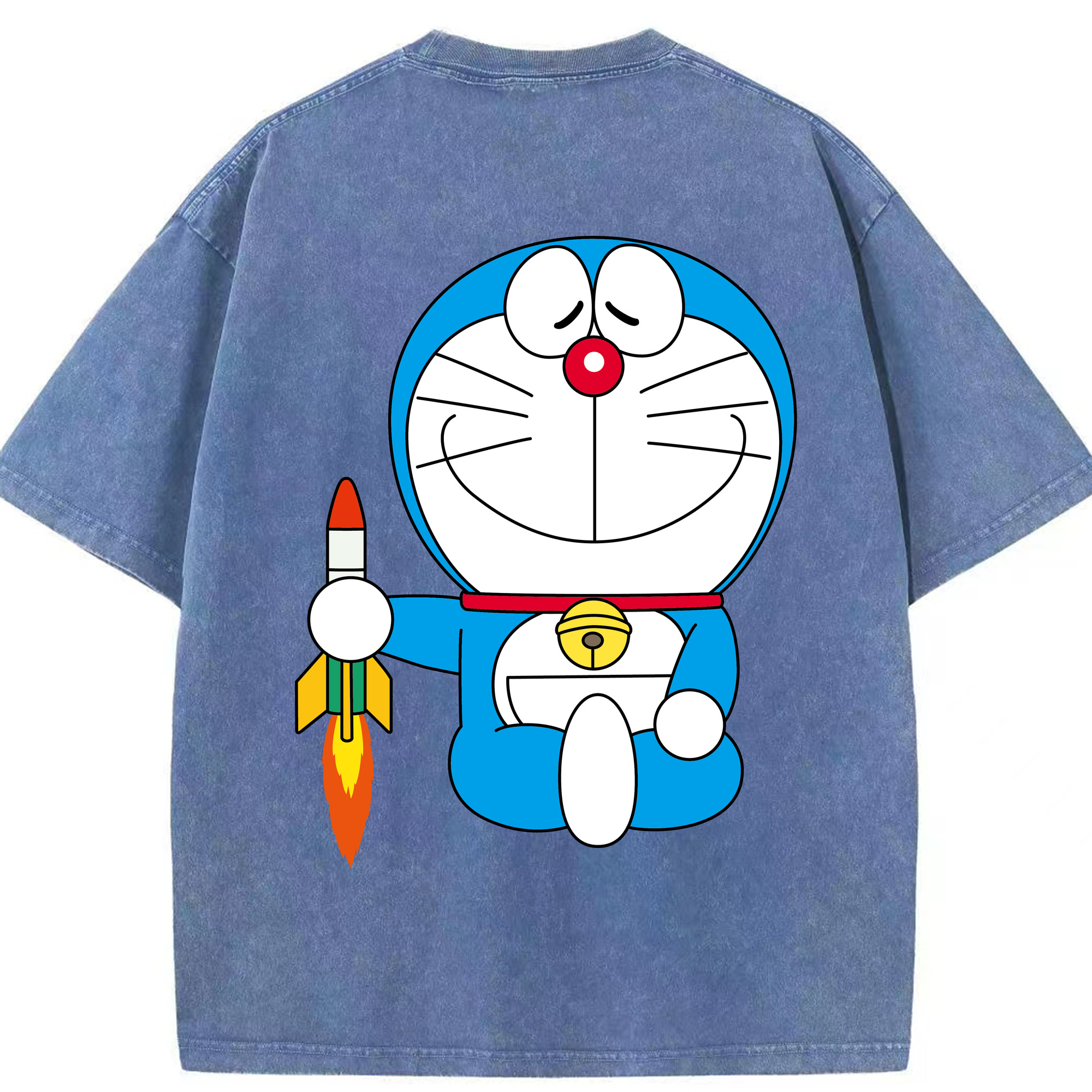 （画像用） ドラえもん Doraemon 綿100% ヴィンテージ風 半袖Tシャツ（背面プリント）