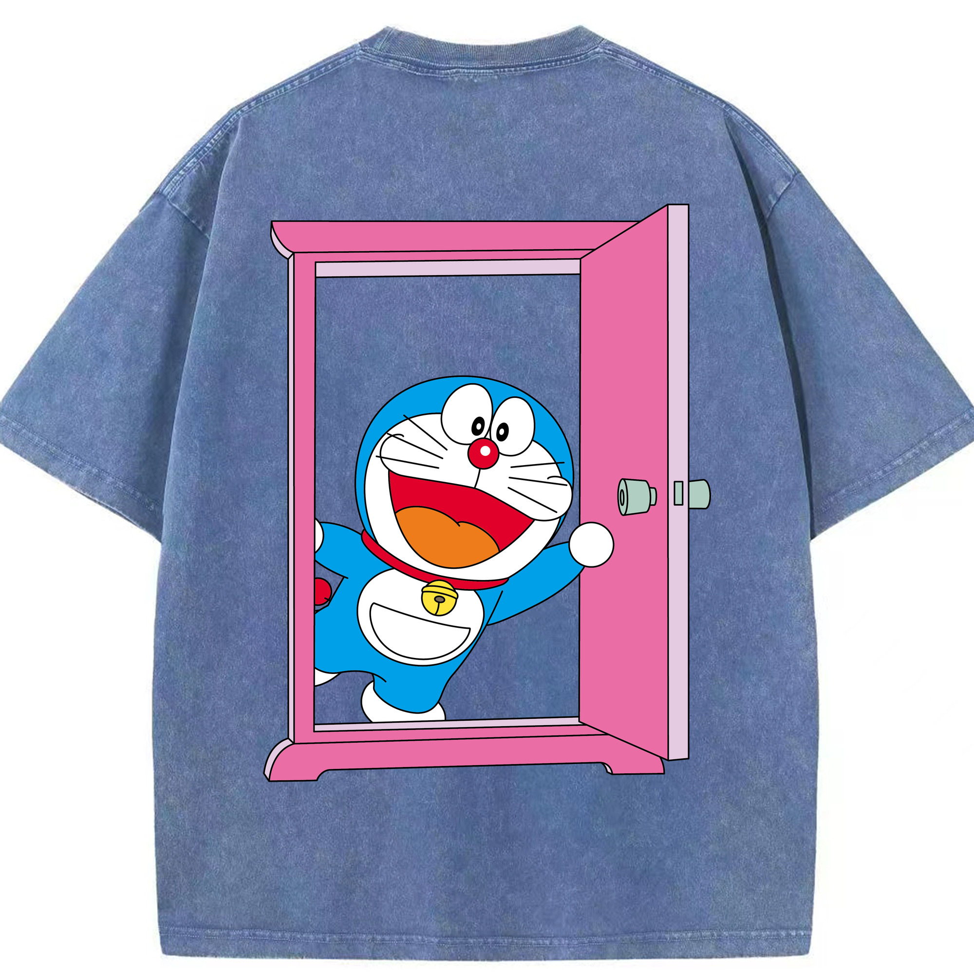 （画像用） ドラえもん Doraemon 綿100% ヴィンテージ風 半袖Tシャツ（背面プリント）
