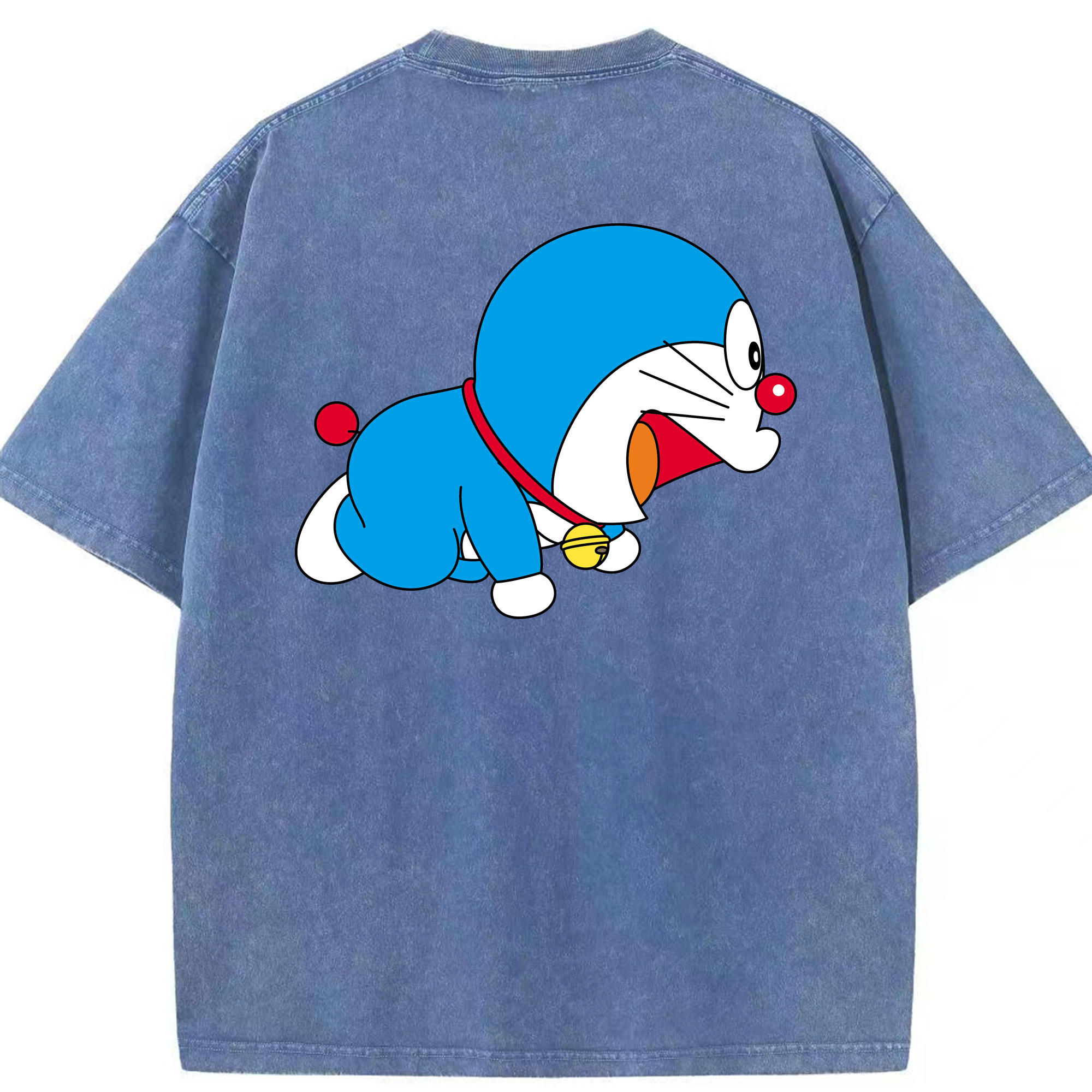 （画像用） ドラえもん Doraemon 綿100% ヴィンテージ風 半袖Tシャツ（背面プリント）