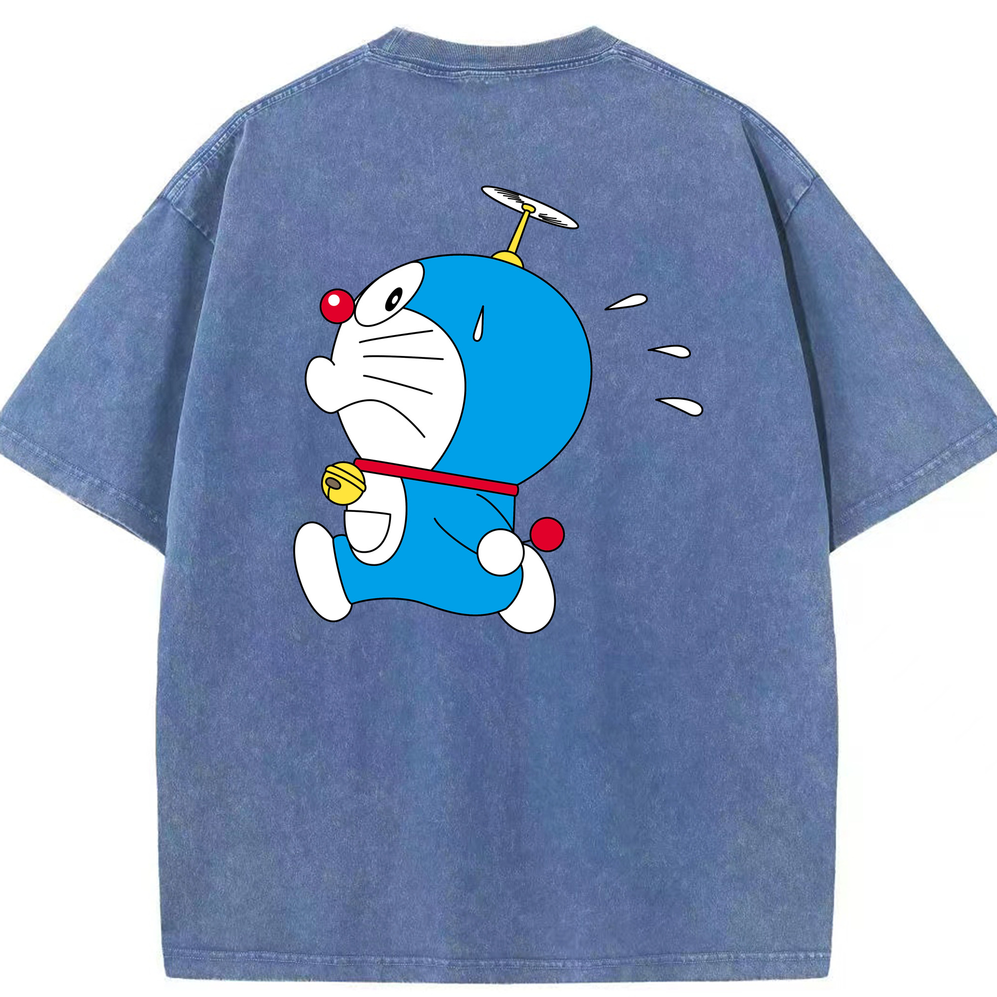 （画像用） ドラえもん Doraemon 綿100% ヴィンテージ風 半袖Tシャツ（背面プリント）