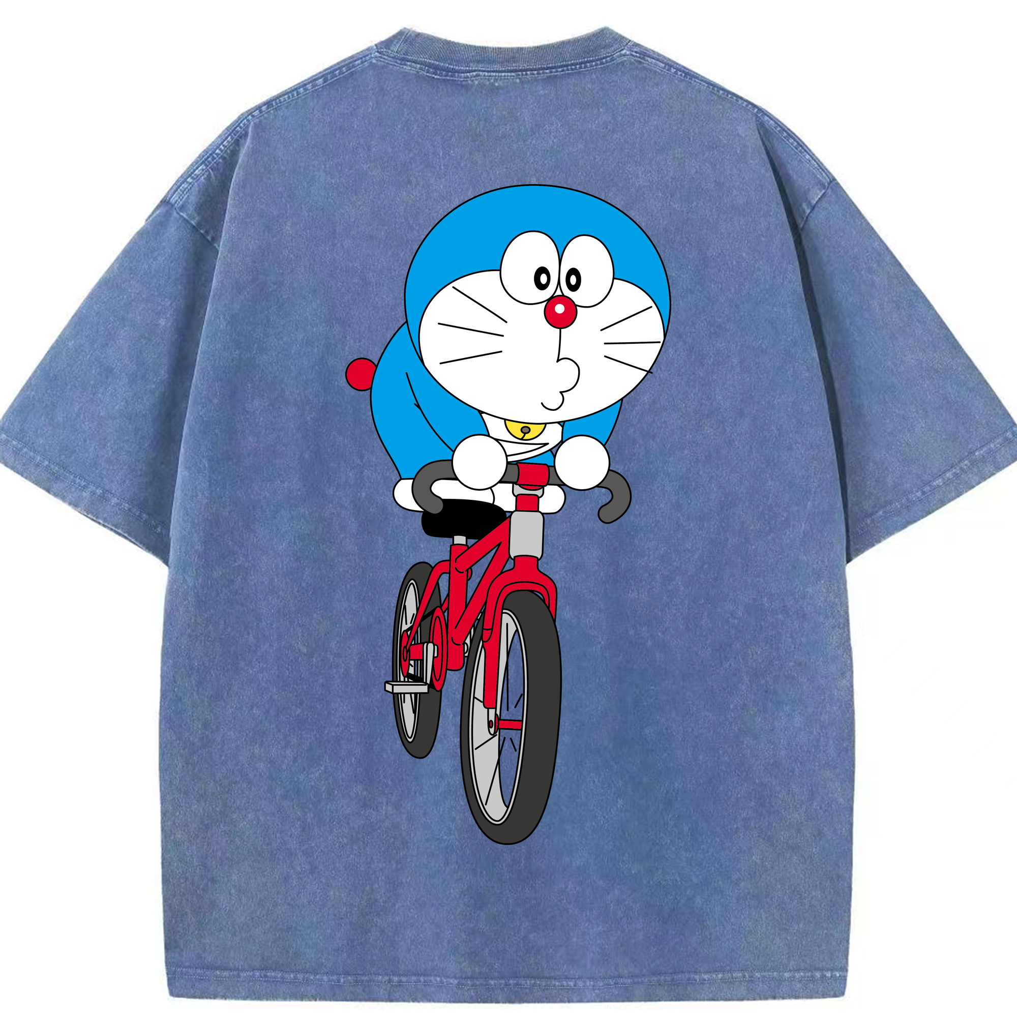 （画像用） ドラえもん Doraemon 綿100% ヴィンテージ風 半袖Tシャツ（背面プリント）