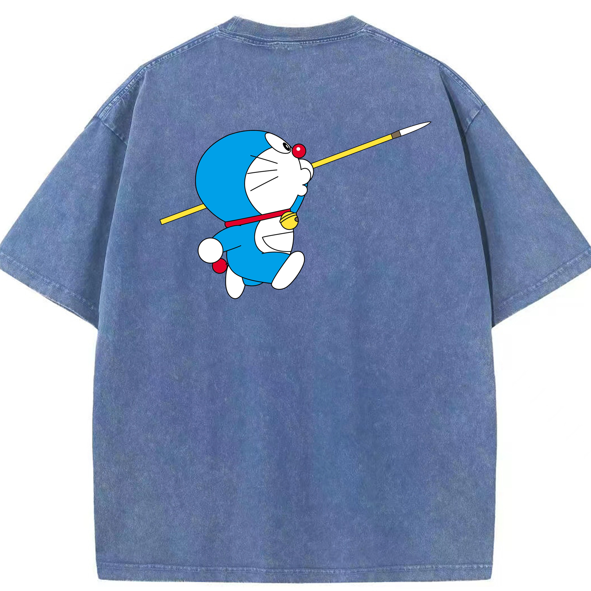 （画像用） ドラえもん Doraemon 綿100% ヴィンテージ風 半袖Tシャツ（背面プリント）