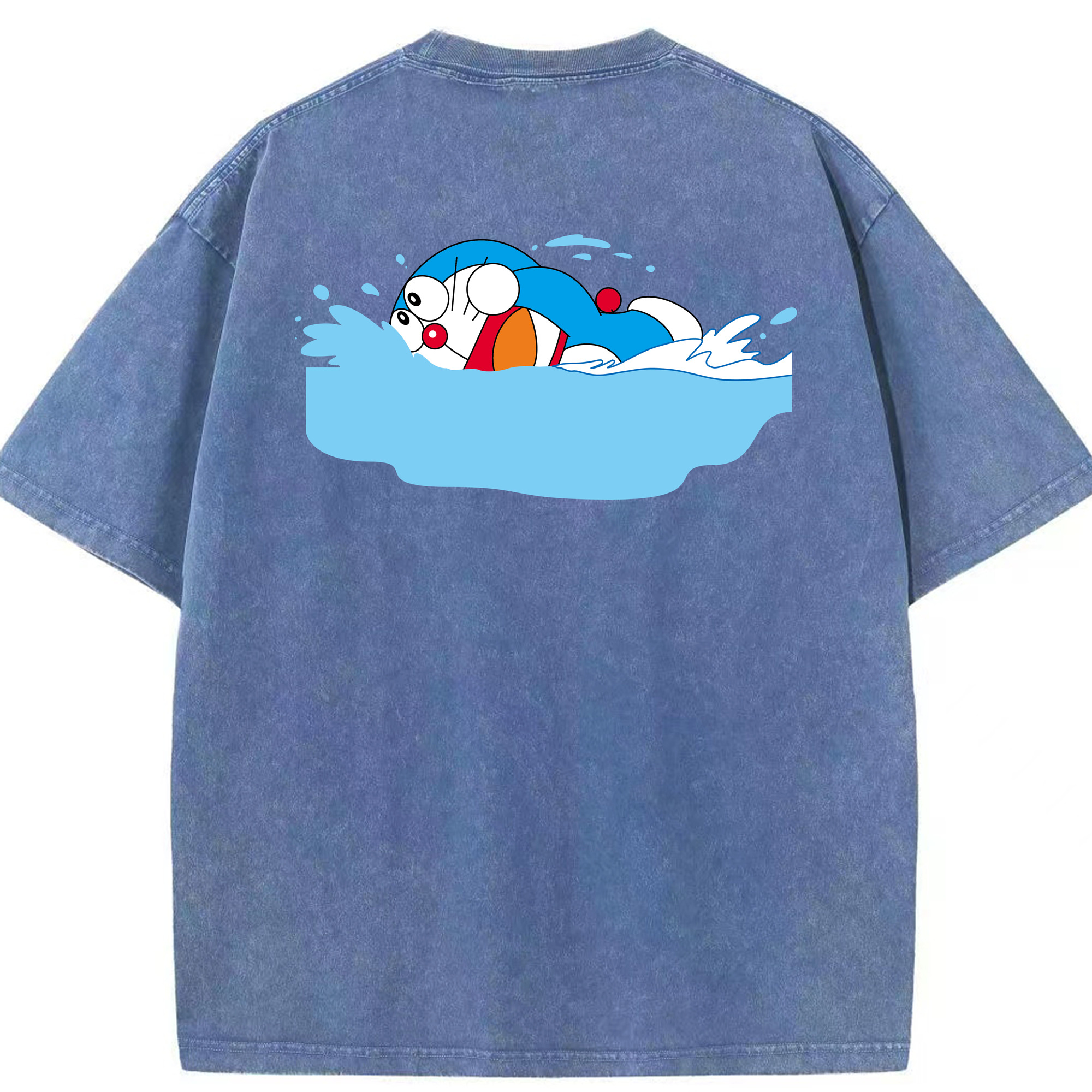 （画像用） ドラえもん Doraemon 綿100% ヴィンテージ風 半袖Tシャツ（背面プリント）