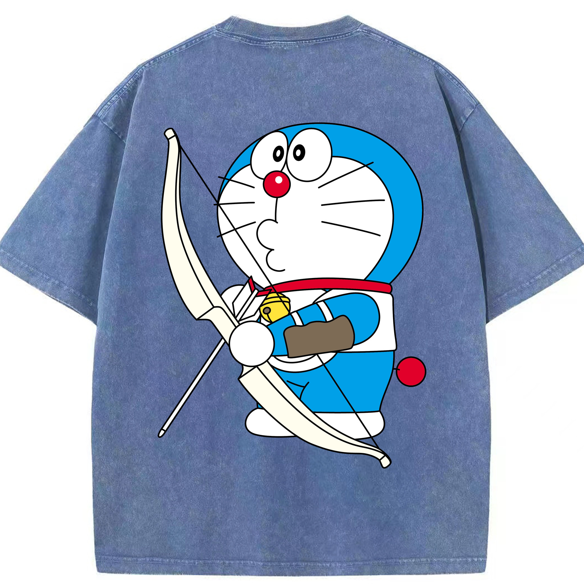 （画像用） ドラえもん Doraemon 綿100% ヴィンテージ風 半袖Tシャツ（背面プリント）