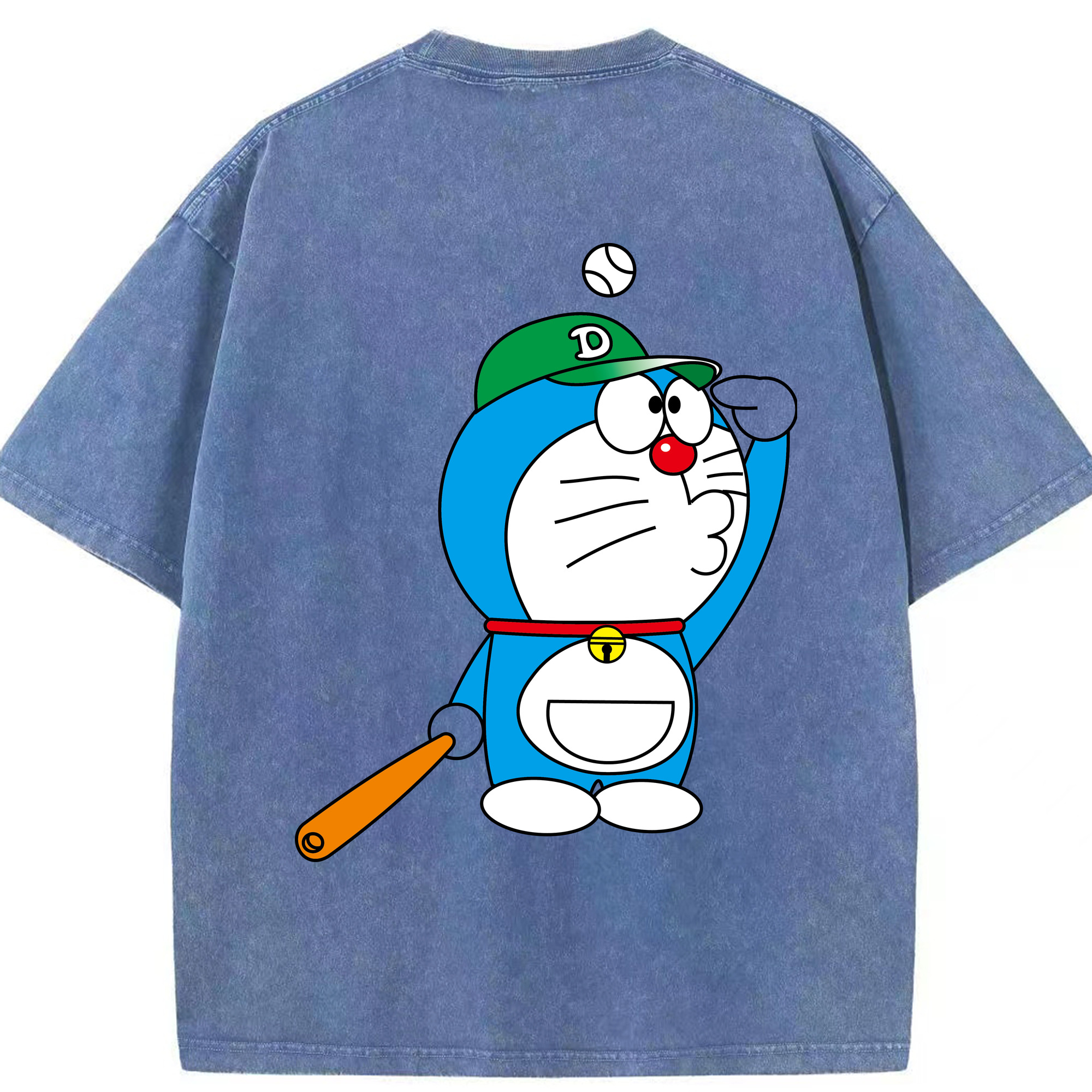 （画像用） ドラえもん Doraemon 綿100% ヴィンテージ風 半袖Tシャツ（背面プリント）