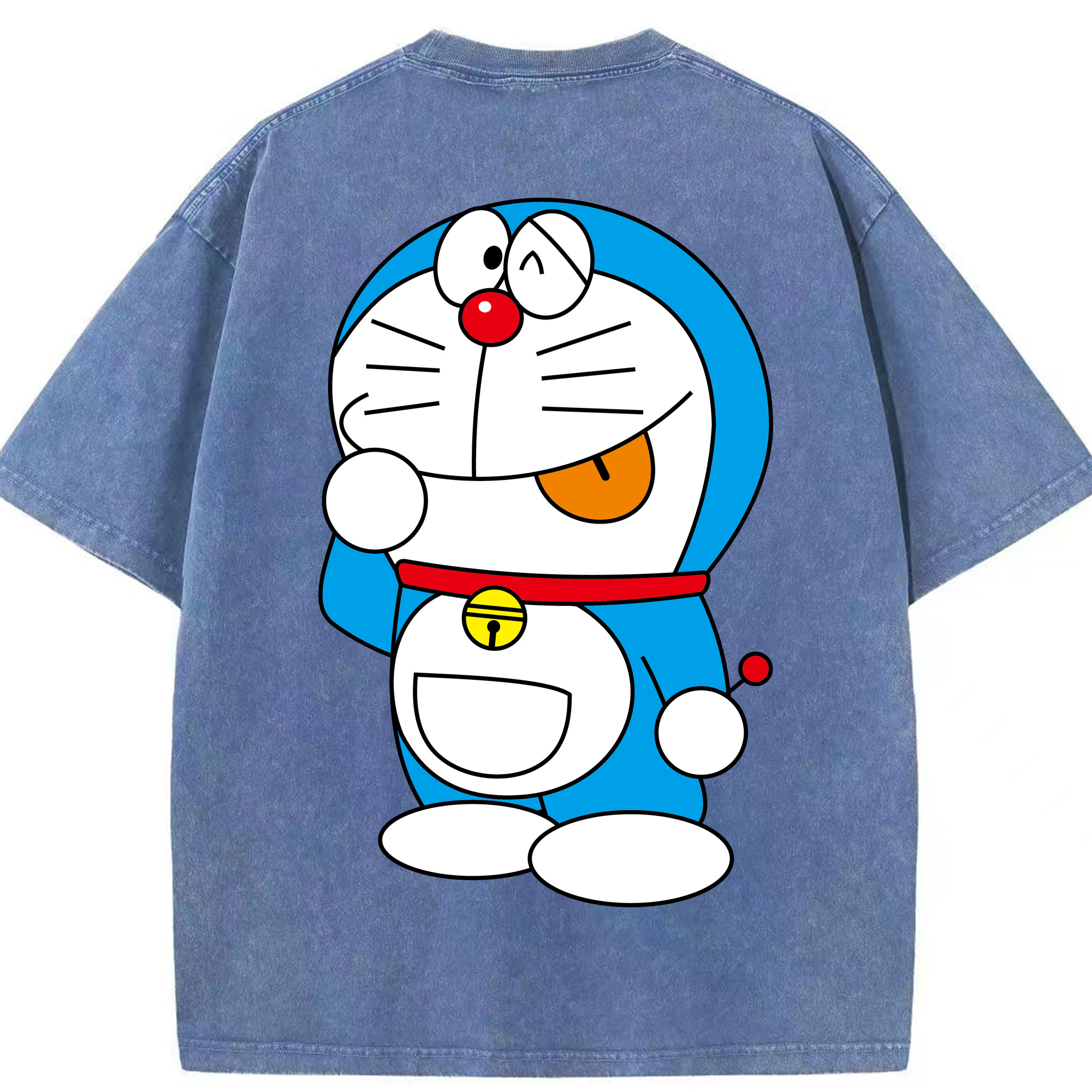 （画像用） ドラえもん Doraemon 綿100% ヴィンテージ風 半袖Tシャツ（背面プリント）