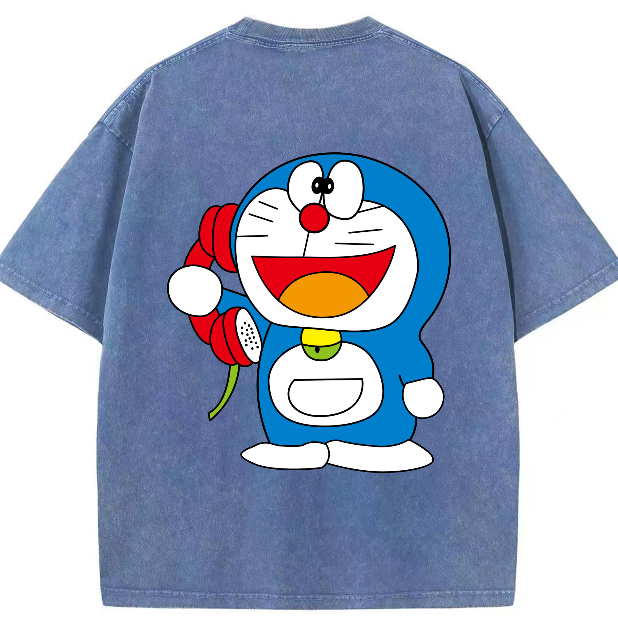 （画像用） ドラえもん Doraemon 綿100% ヴィンテージ風 半袖Tシャツ（背面プリント）