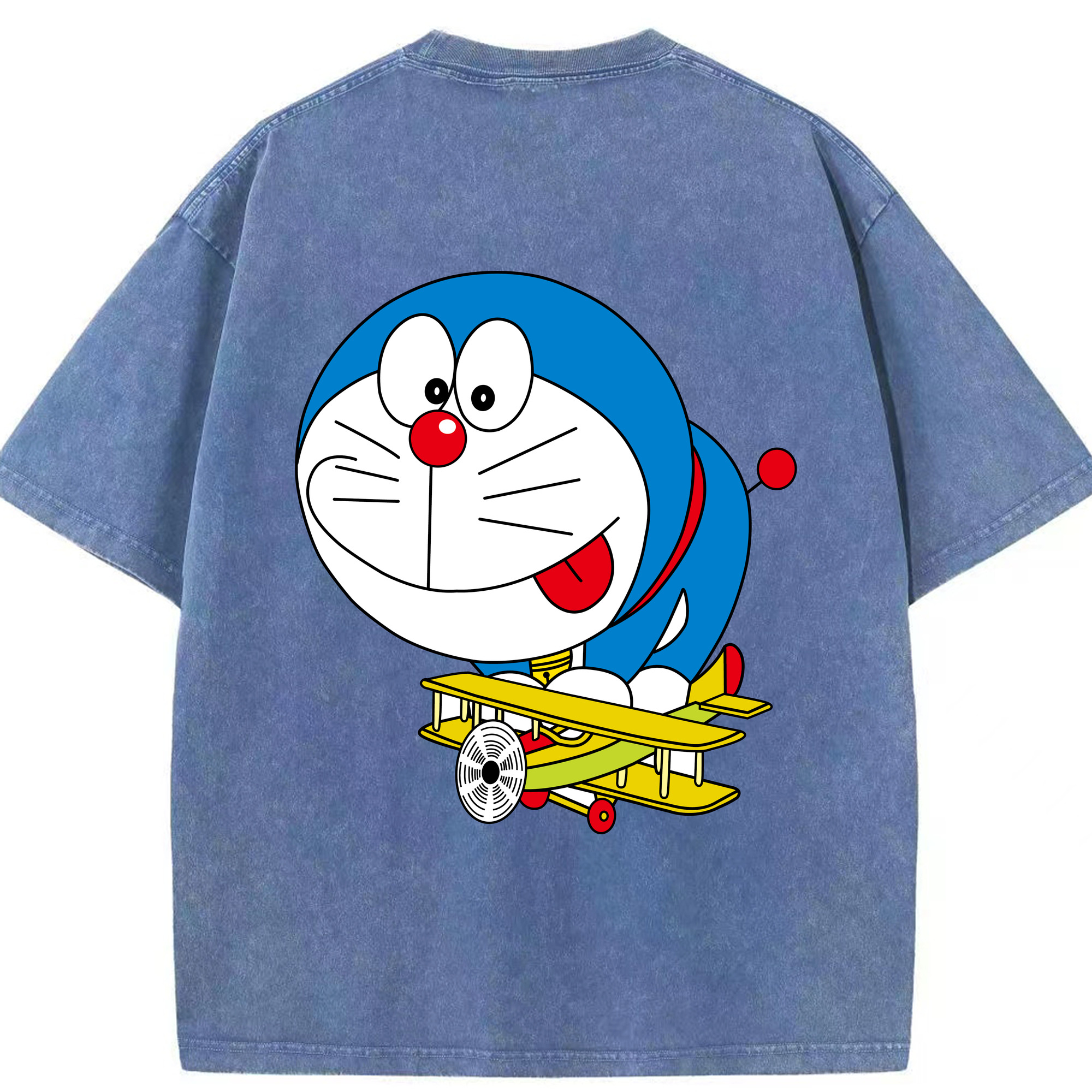 （画像用） ドラえもん Doraemon 綿100% ヴィンテージ風 半袖Tシャツ（背面プリント）