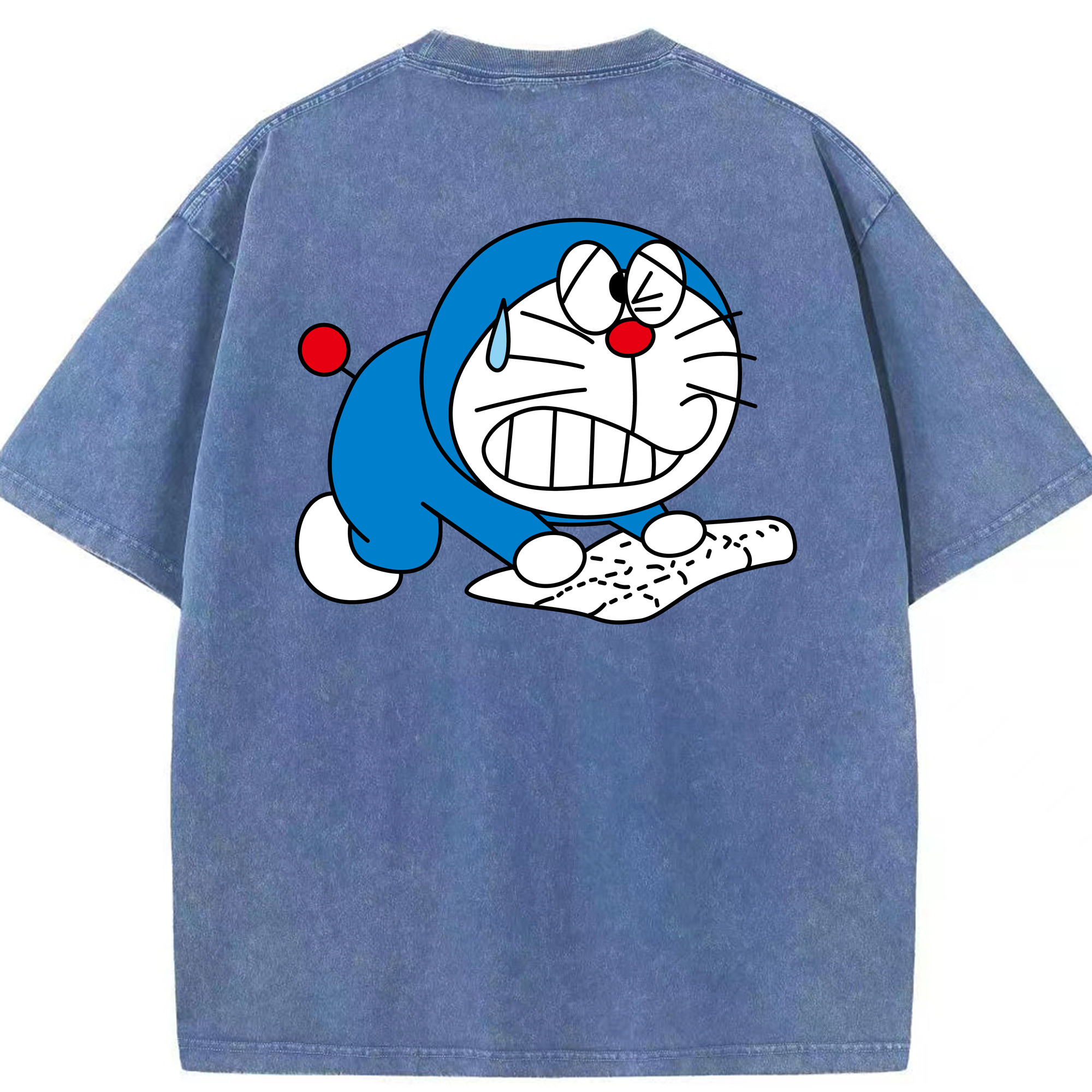 （画像用） ドラえもん Doraemon 綿100% ヴィンテージ風 半袖Tシャツ（背面プリント）