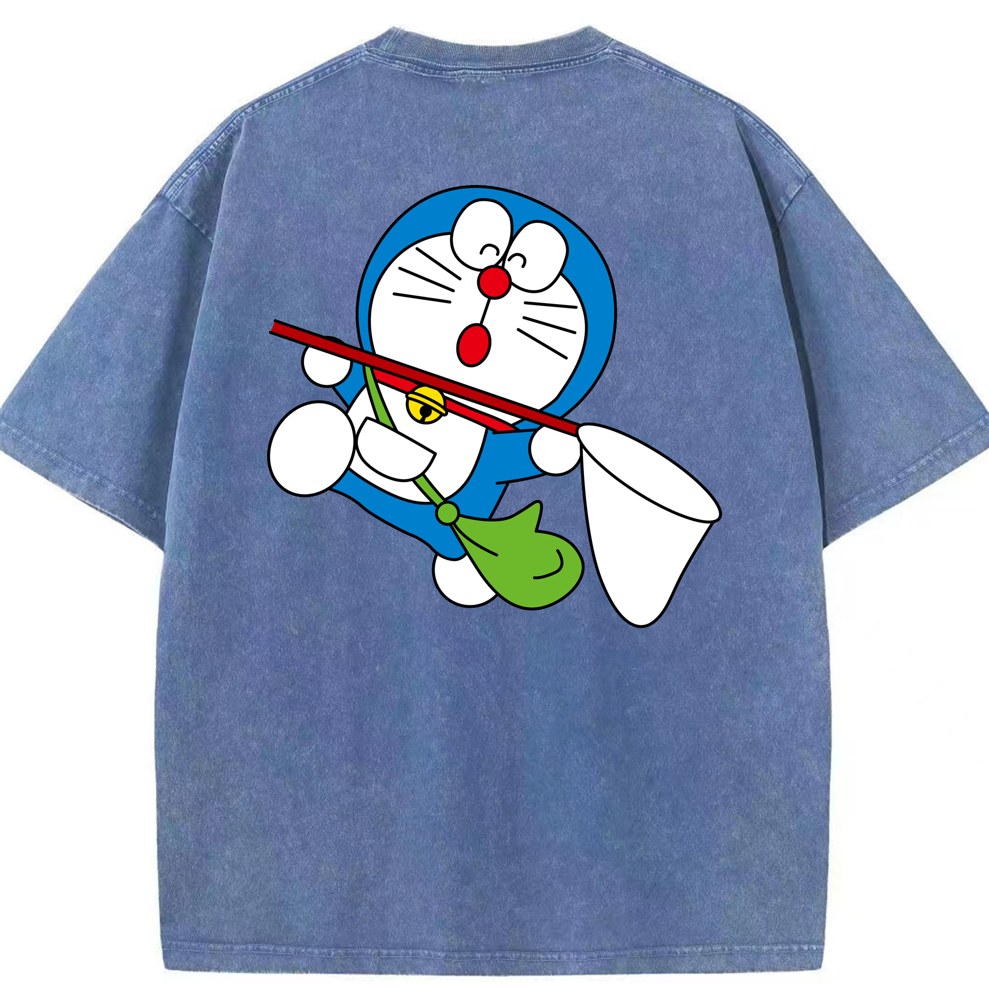（画像用） ドラえもん Doraemon 綿100% ヴィンテージ風 半袖Tシャツ（背面プリント）