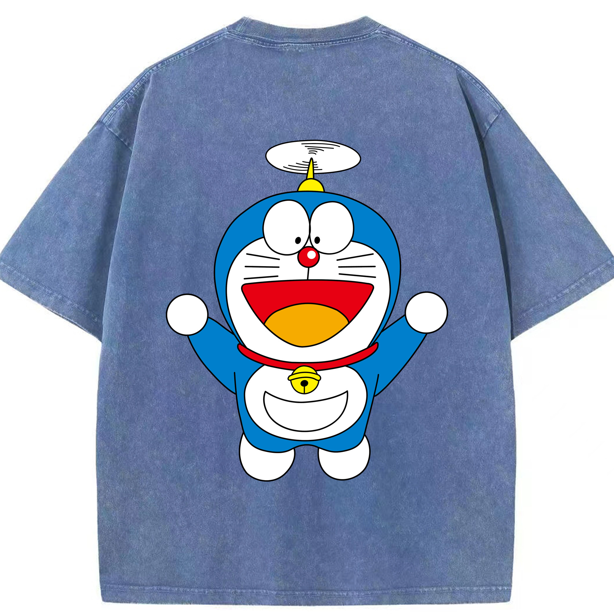 （画像用） ドラえもん Doraemon 綿100% ヴィンテージ風 半袖Tシャツ（背面プリント）
