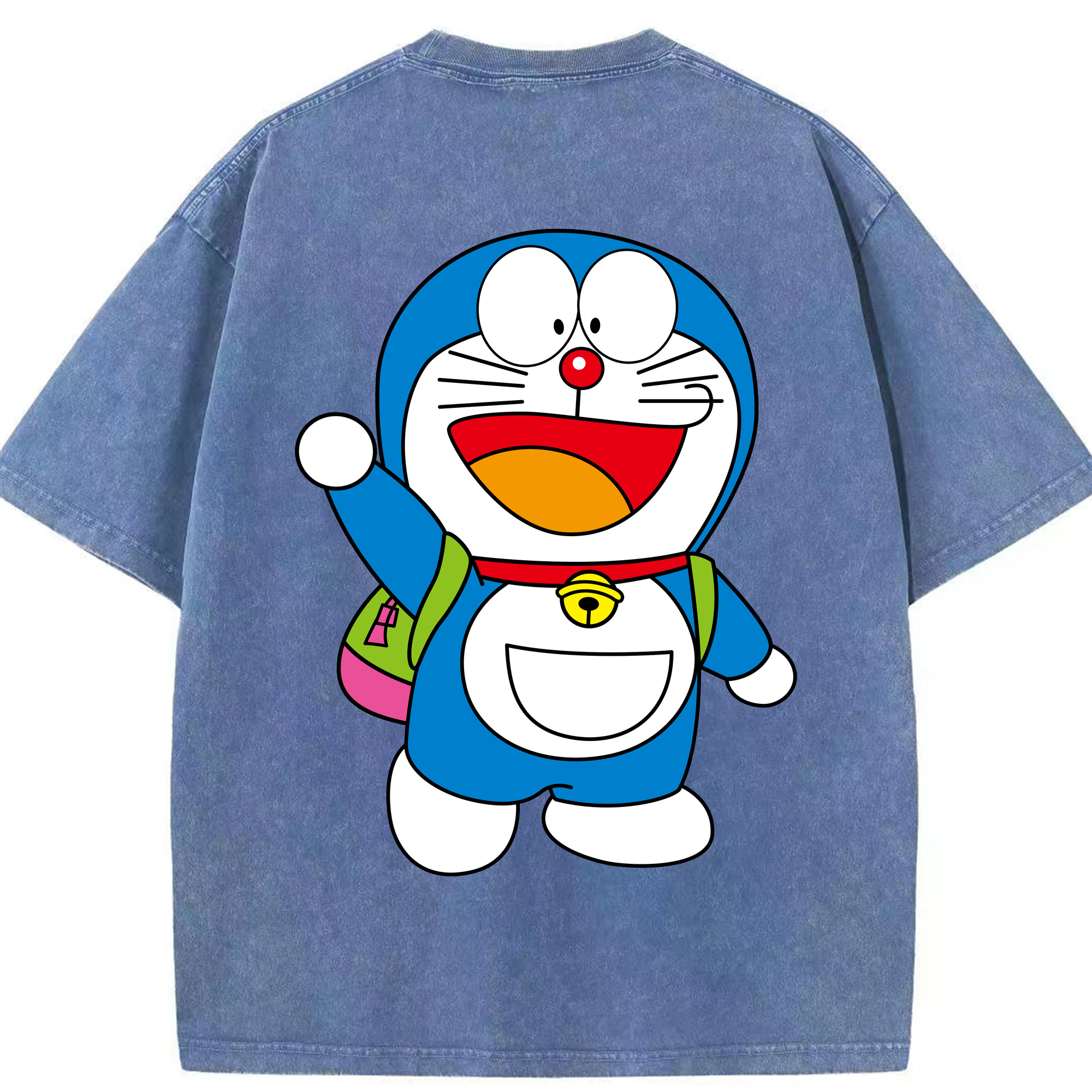 （画像用） ドラえもん Doraemon 綿100% ヴィンテージ風 半袖Tシャツ（背面プリント）