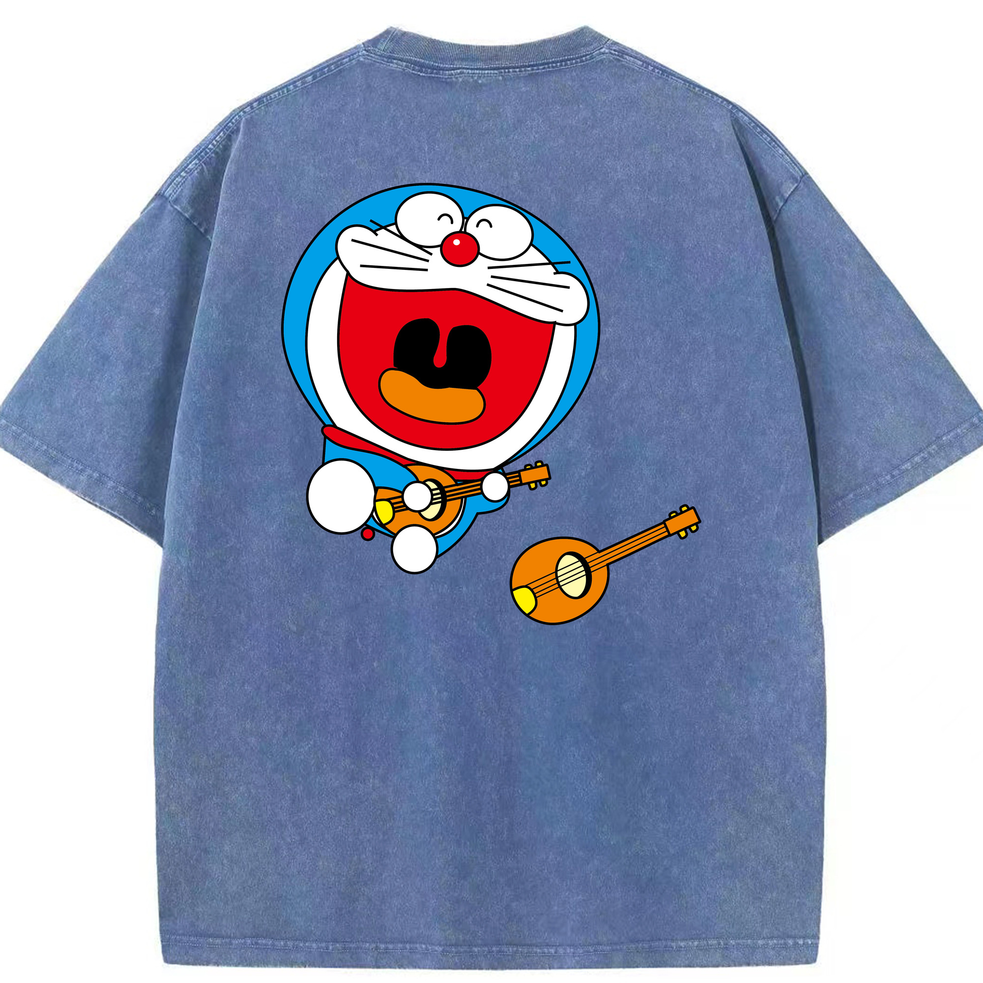 （画像用） ドラえもん Doraemon 綿100% ヴィンテージ風 半袖Tシャツ（背面プリント）