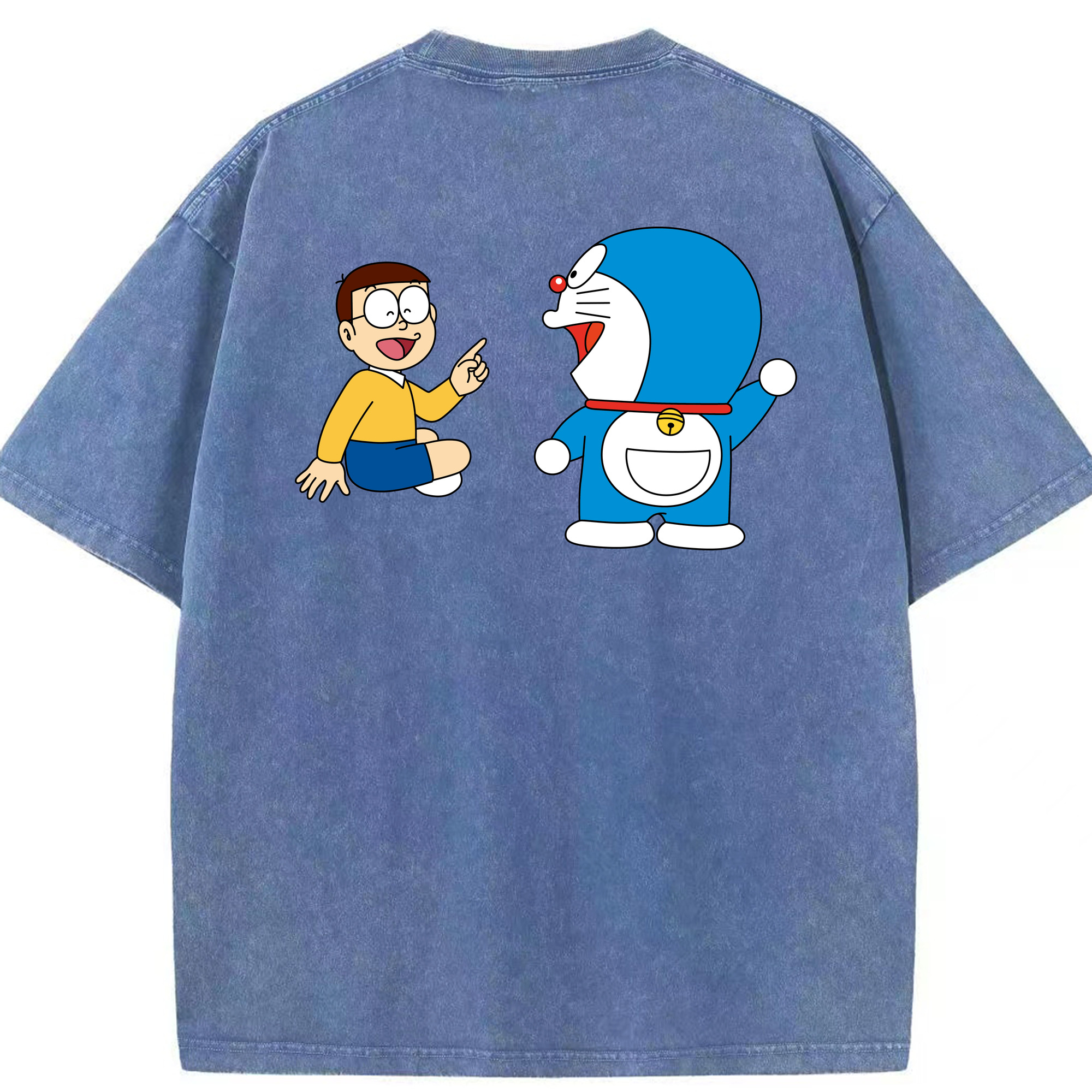（画像用） ドラえもん Doraemon 綿100% ヴィンテージ風 半袖Tシャツ（背面プリント）