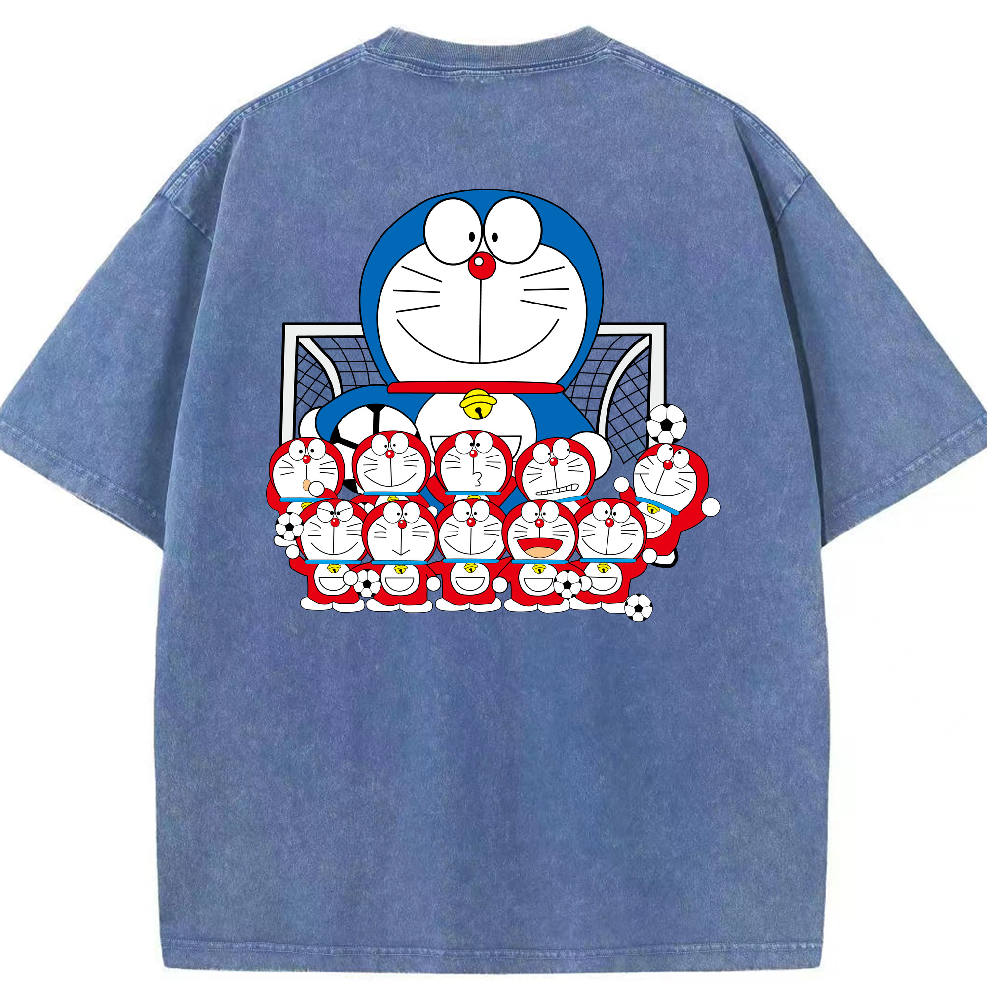 （画像用） ドラえもん Doraemon 綿100% ヴィンテージ風 半袖Tシャツ（背面プリント）