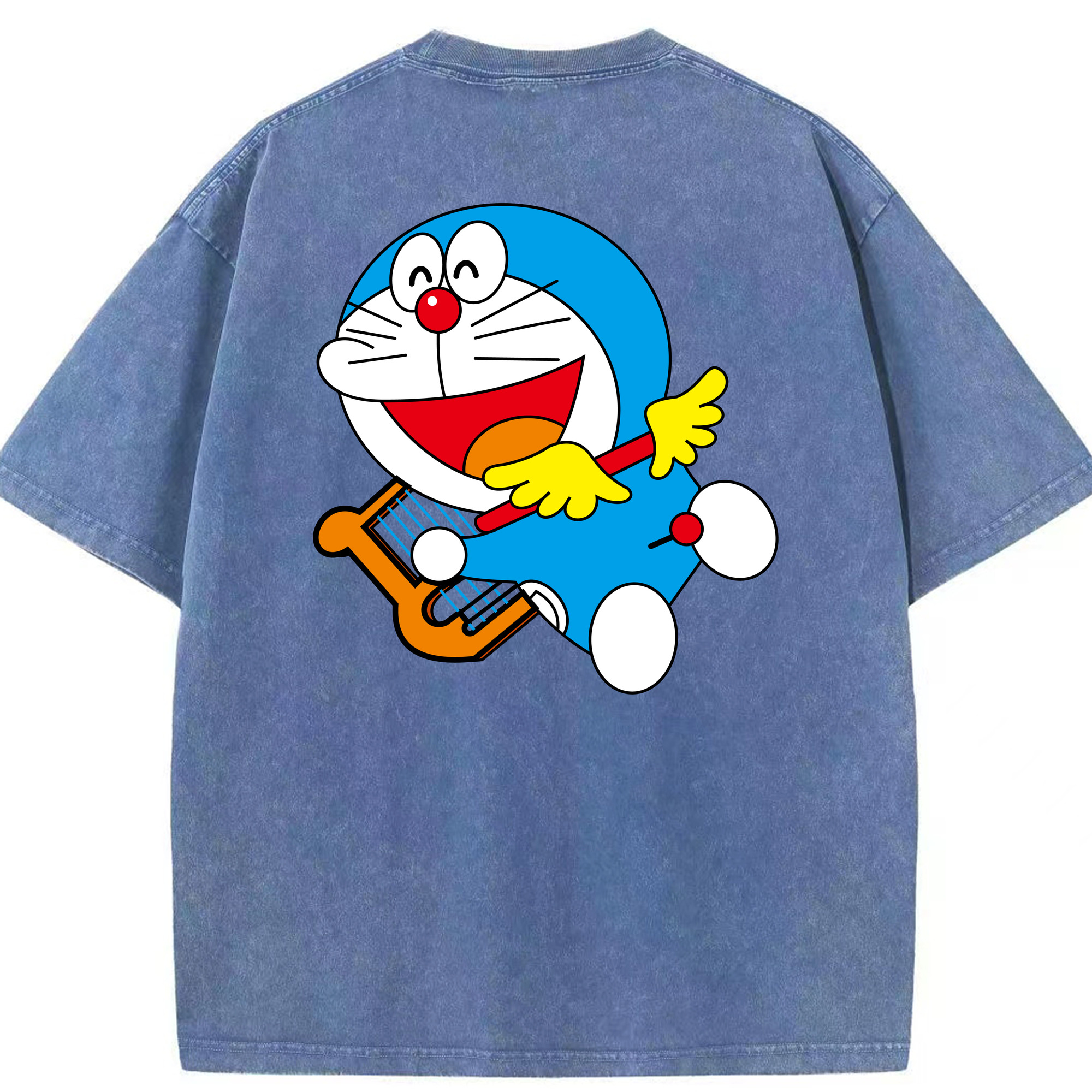 （画像用） ドラえもん Doraemon 綿100% ヴィンテージ風 半袖Tシャツ（背面プリント）