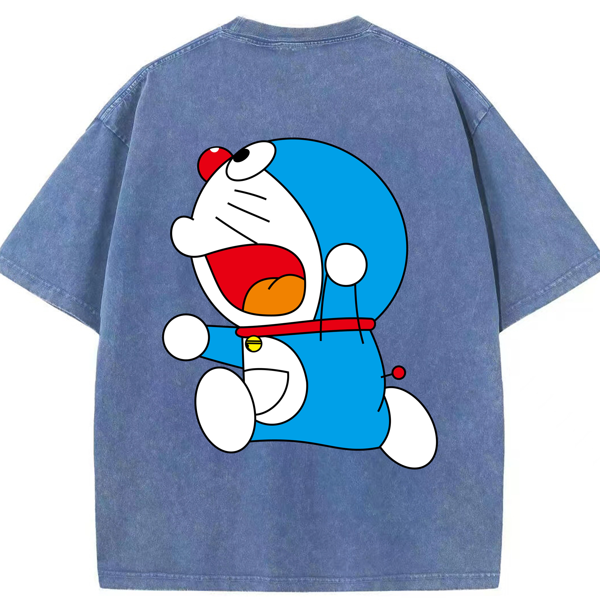 （画像用） ドラえもん Doraemon 綿100% ヴィンテージ風 半袖Tシャツ（背面プリント）