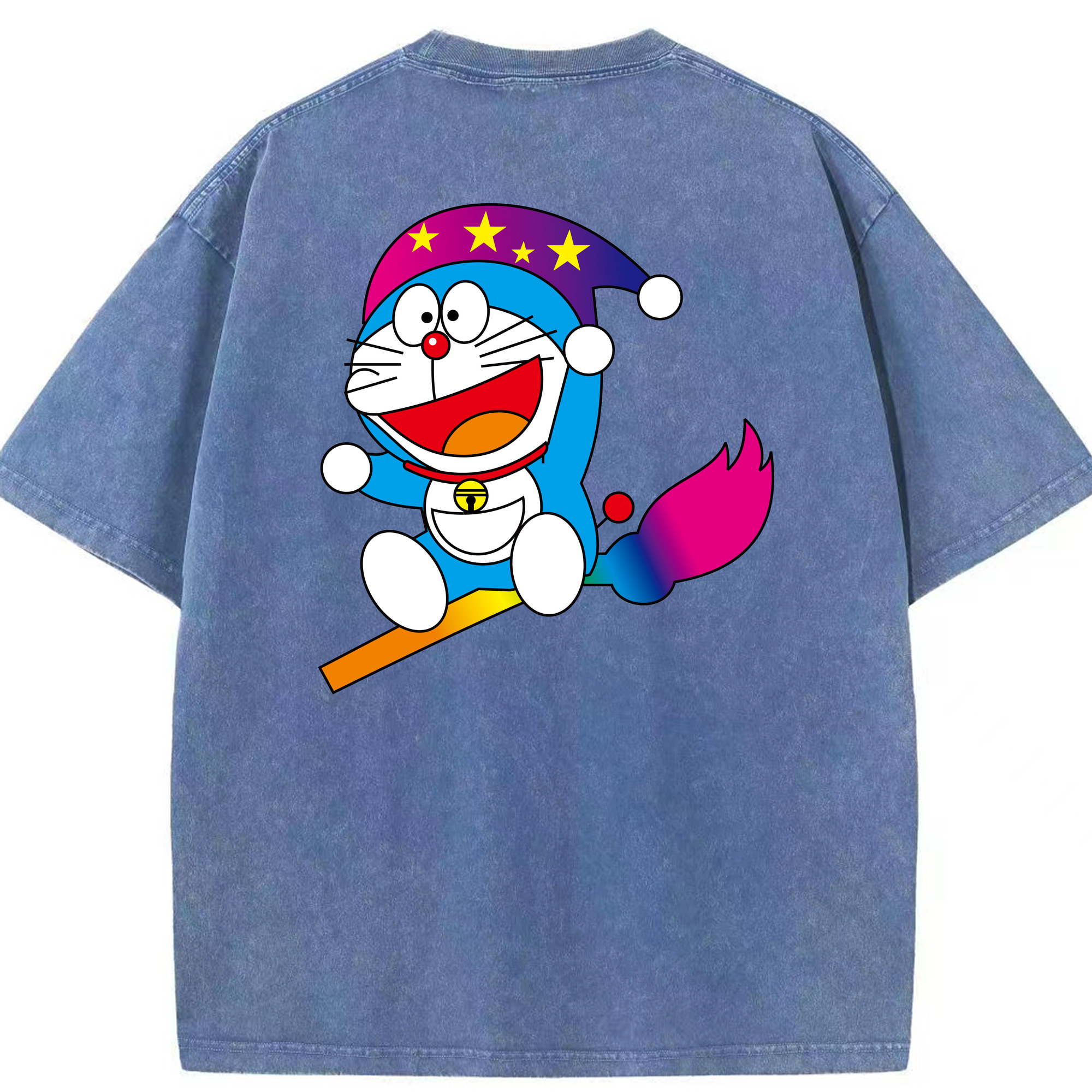 （画像用） ドラえもん Doraemon 綿100% ヴィンテージ風 半袖Tシャツ（背面プリント）