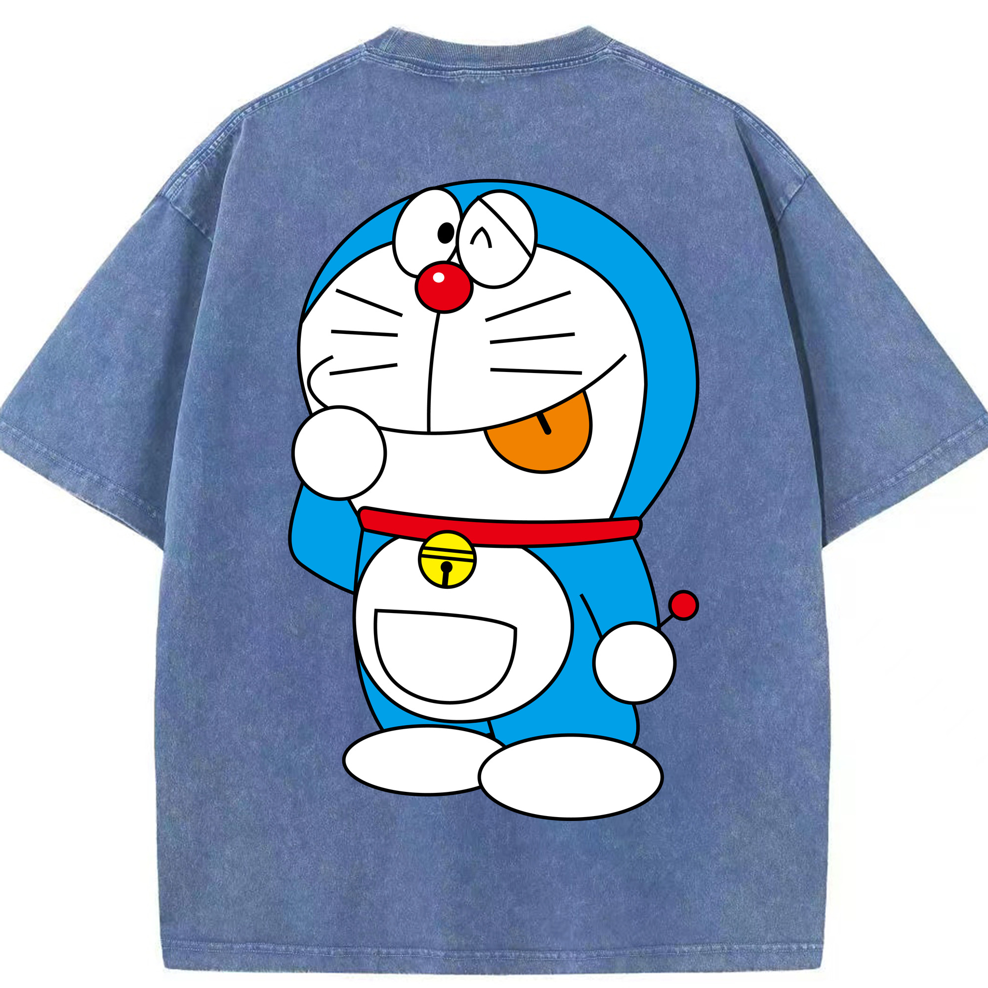 （画像用） ドラえもん Doraemon 綿100% ヴィンテージ風 半袖Tシャツ（背面プリント）