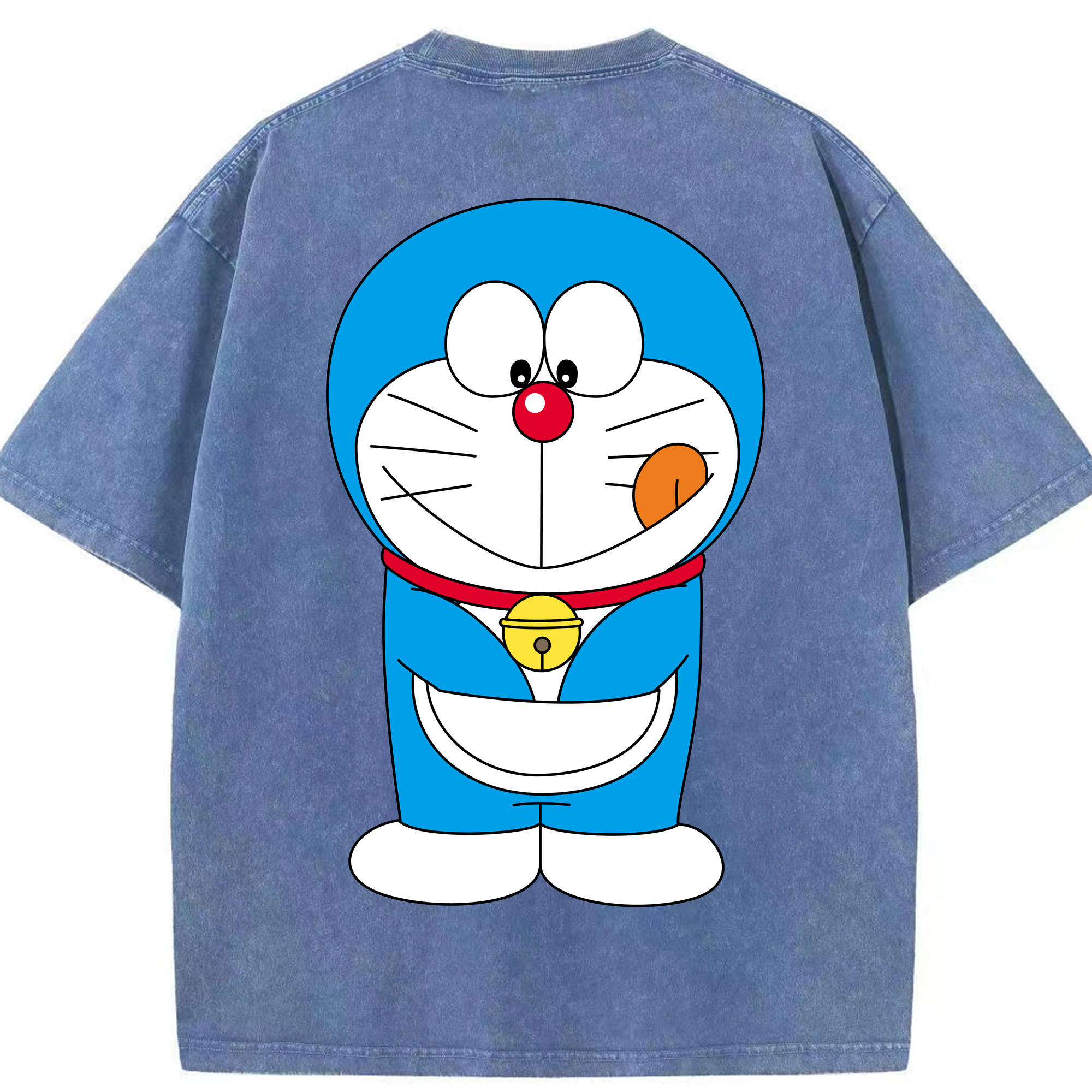 （画像用） ドラえもん Doraemon 綿100% ヴィンテージ風 半袖Tシャツ（背面プリント）