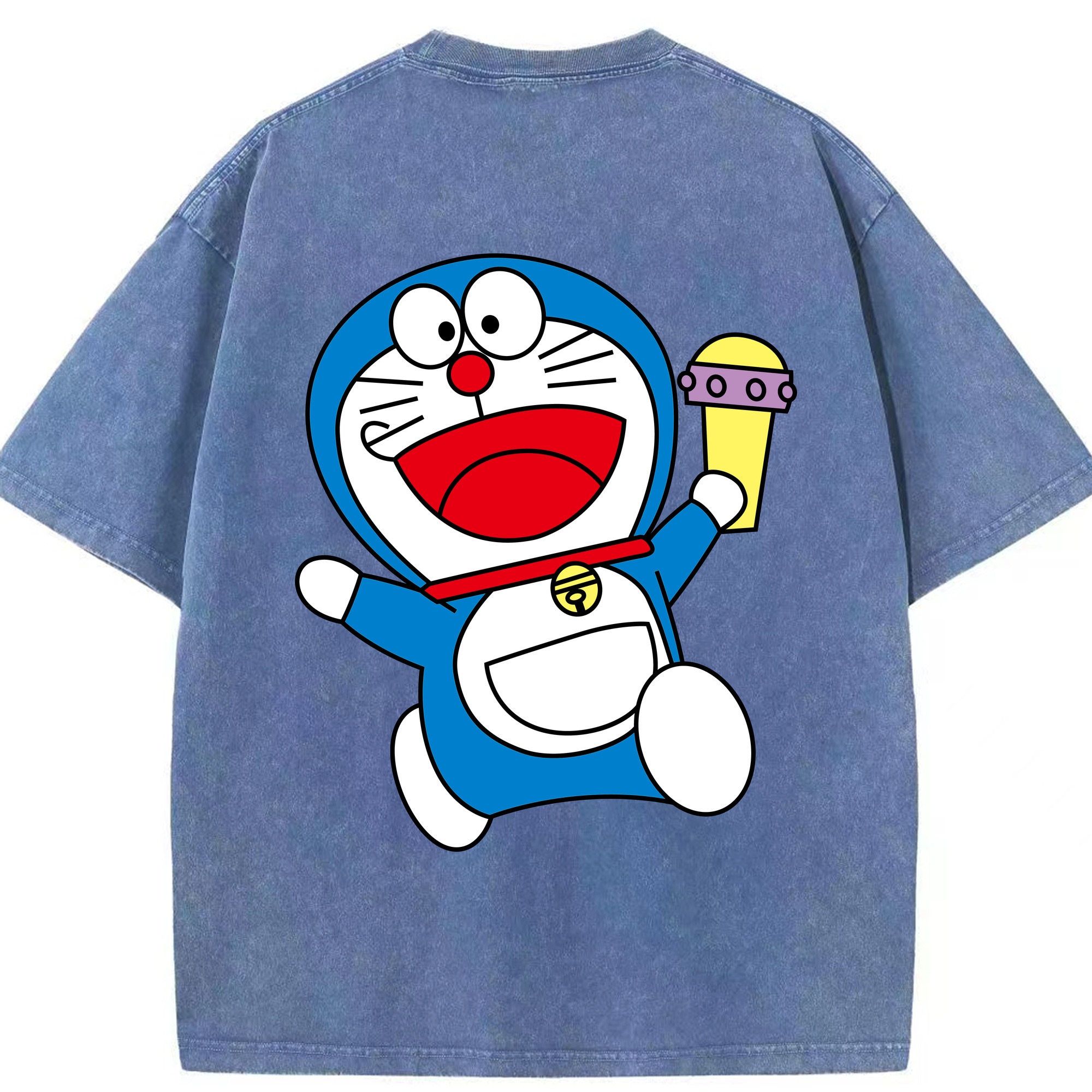 （画像用） ドラえもん Doraemon 綿100% ヴィンテージ風 半袖Tシャツ（背面プリント）