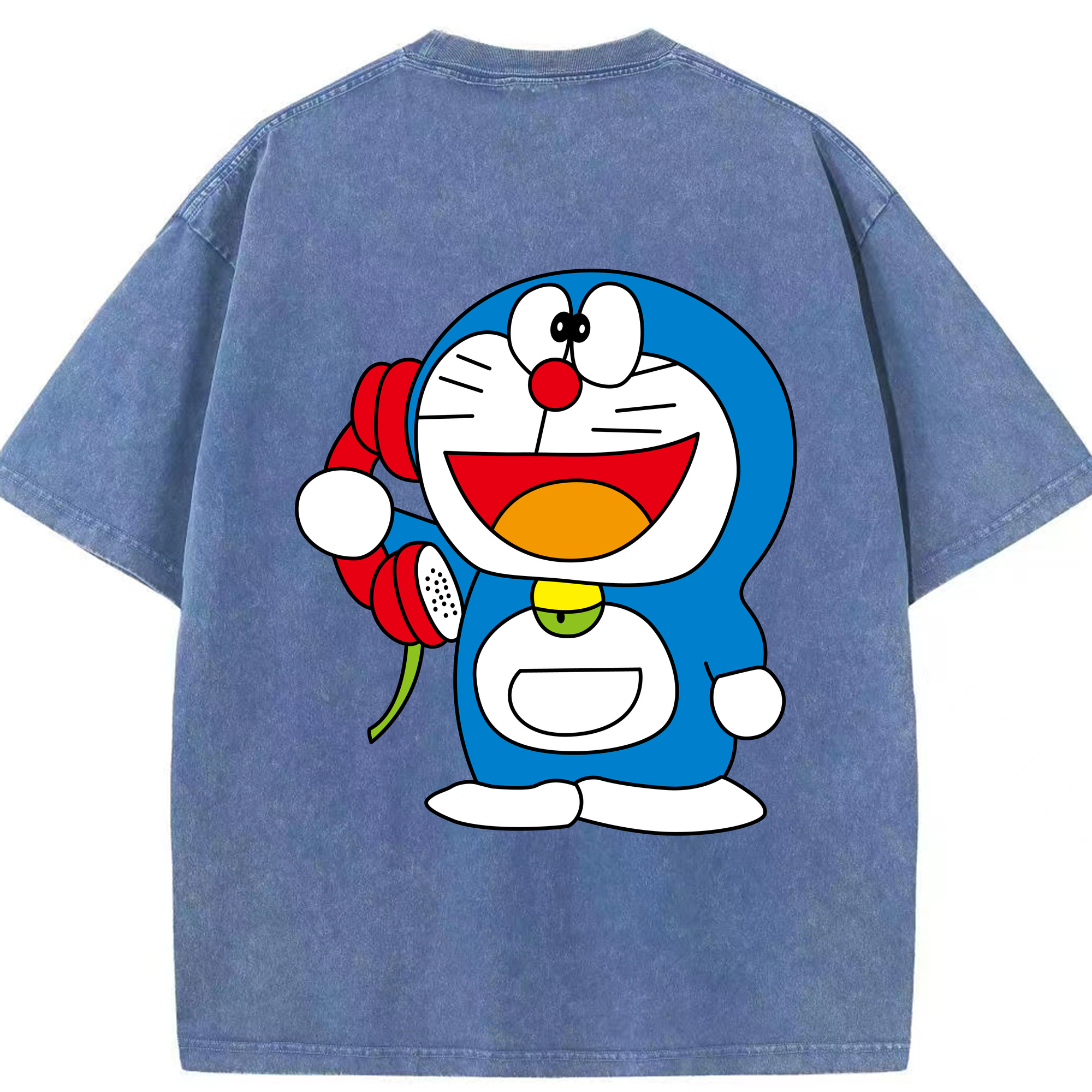 （画像用） ドラえもん Doraemon 綿100% ヴィンテージ風 半袖Tシャツ（背面プリント）