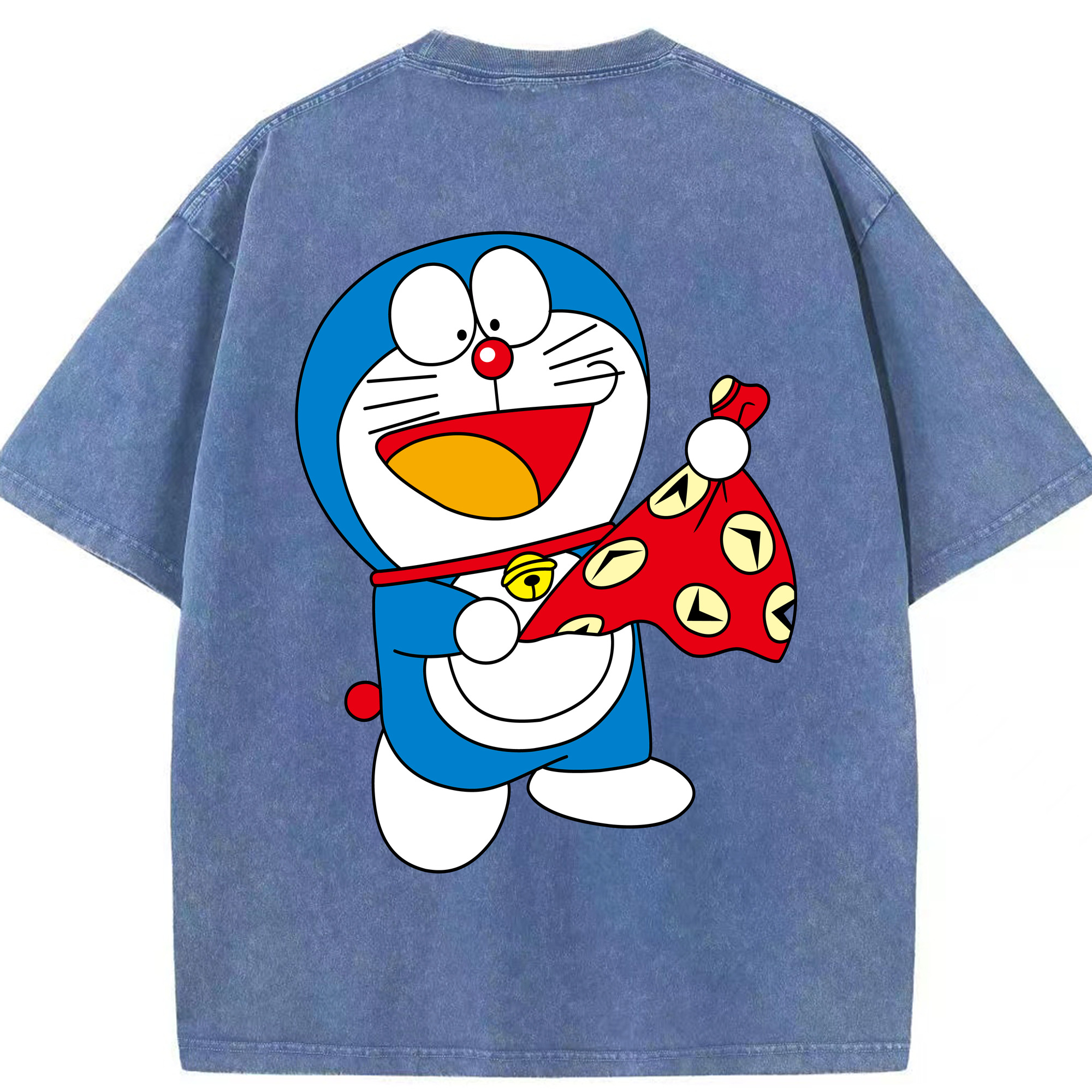 （画像用） ドラえもん Doraemon 綿100% ヴィンテージ風 半袖Tシャツ（背面プリント）