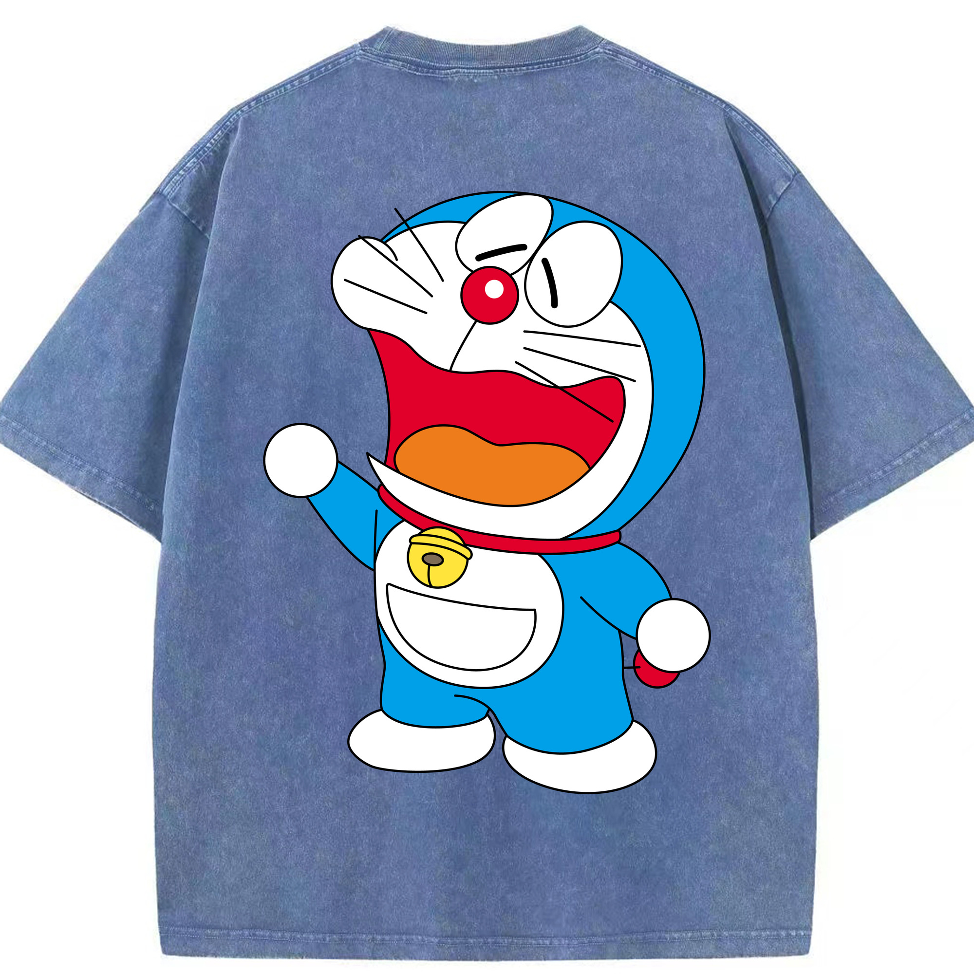 （画像用） ドラえもん Doraemon 綿100% ヴィンテージ風 半袖Tシャツ（背面プリント）