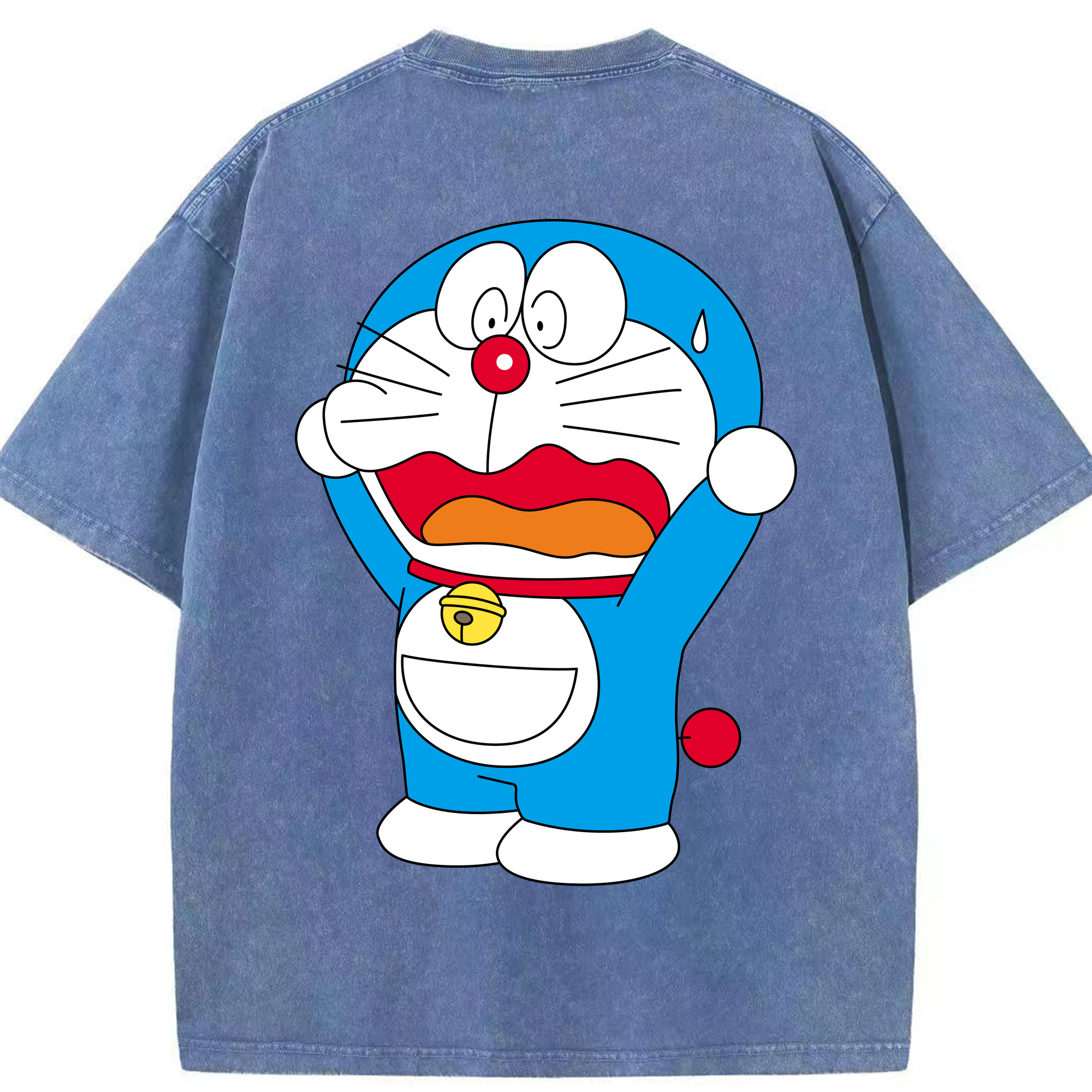 （画像用） ドラえもん Doraemon 綿100% ヴィンテージ風 半袖Tシャツ（背面プリント）