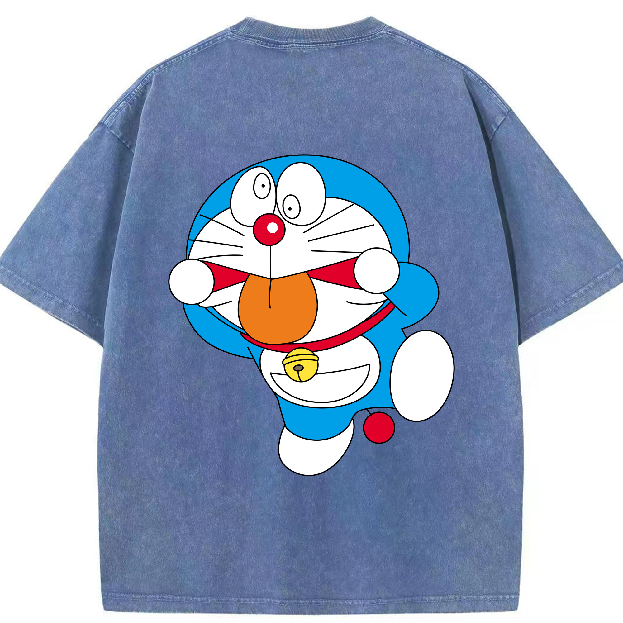 （画像用） ドラえもん Doraemon 綿100% ヴィンテージ風 半袖Tシャツ（背面プリント）