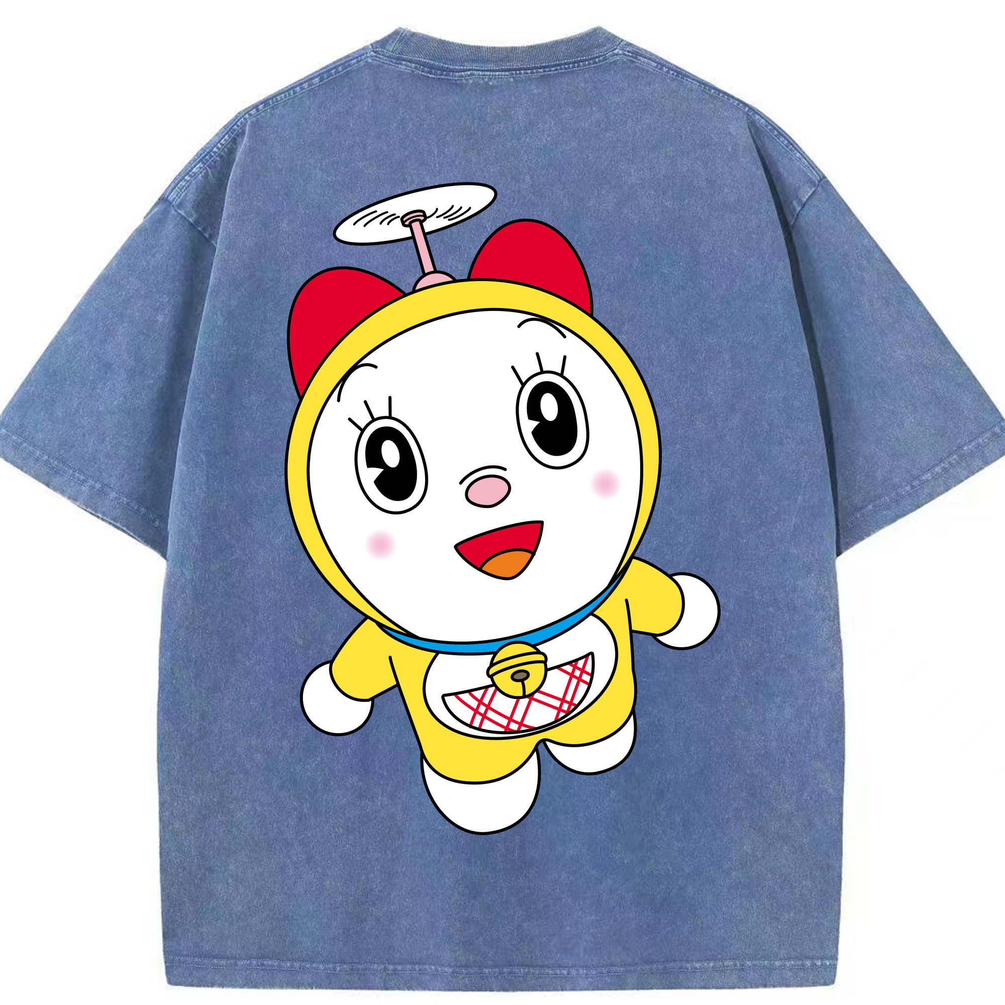 （画像用） ドラえもん ドラミ Doraemon Dorami 綿100% ヴィンテージ風 半袖Tシャツ（背面プリント）