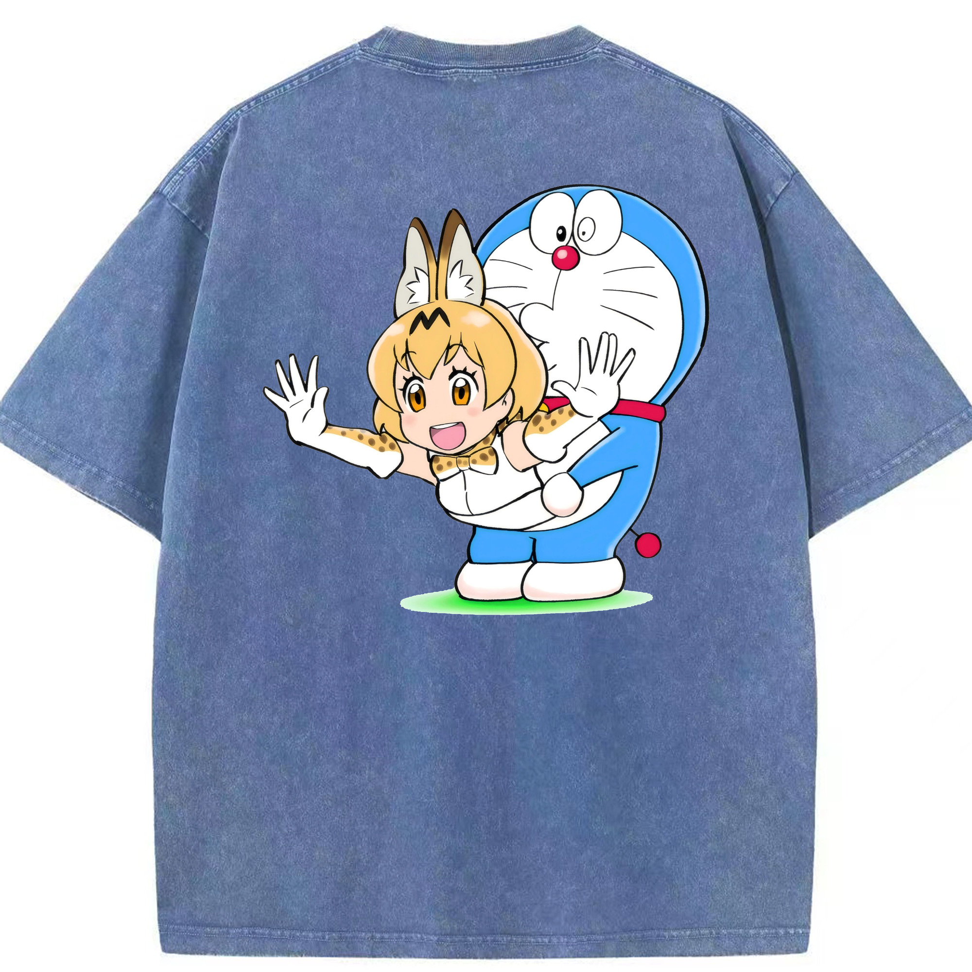 （画像用） ドラえもん Doraemon 綿100% ヴィンテージ風 半袖Tシャツ（背面プリント）