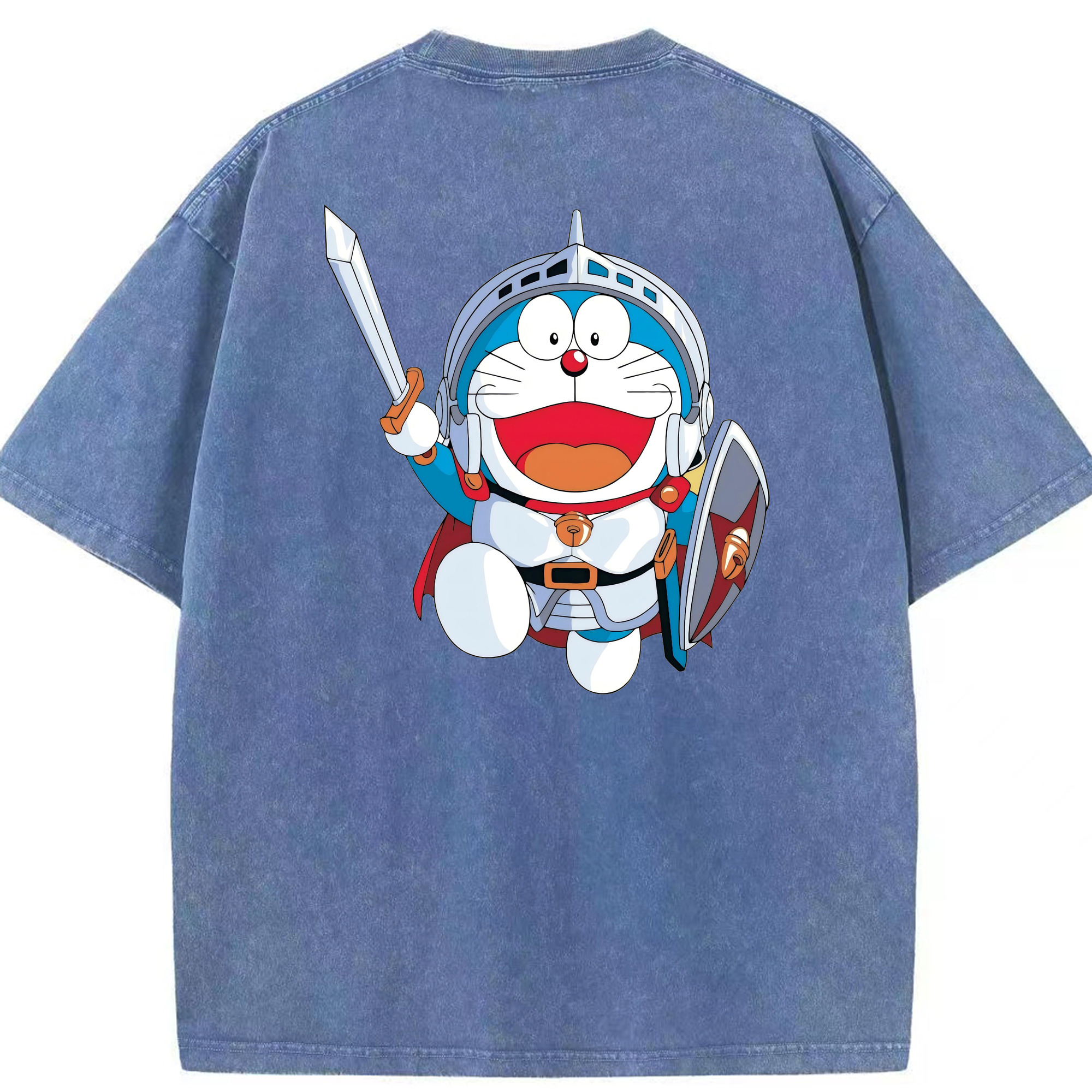 （画像用） ドラえもん Doraemon 綿100% ヴィンテージ風 半袖Tシャツ（背面プリント）